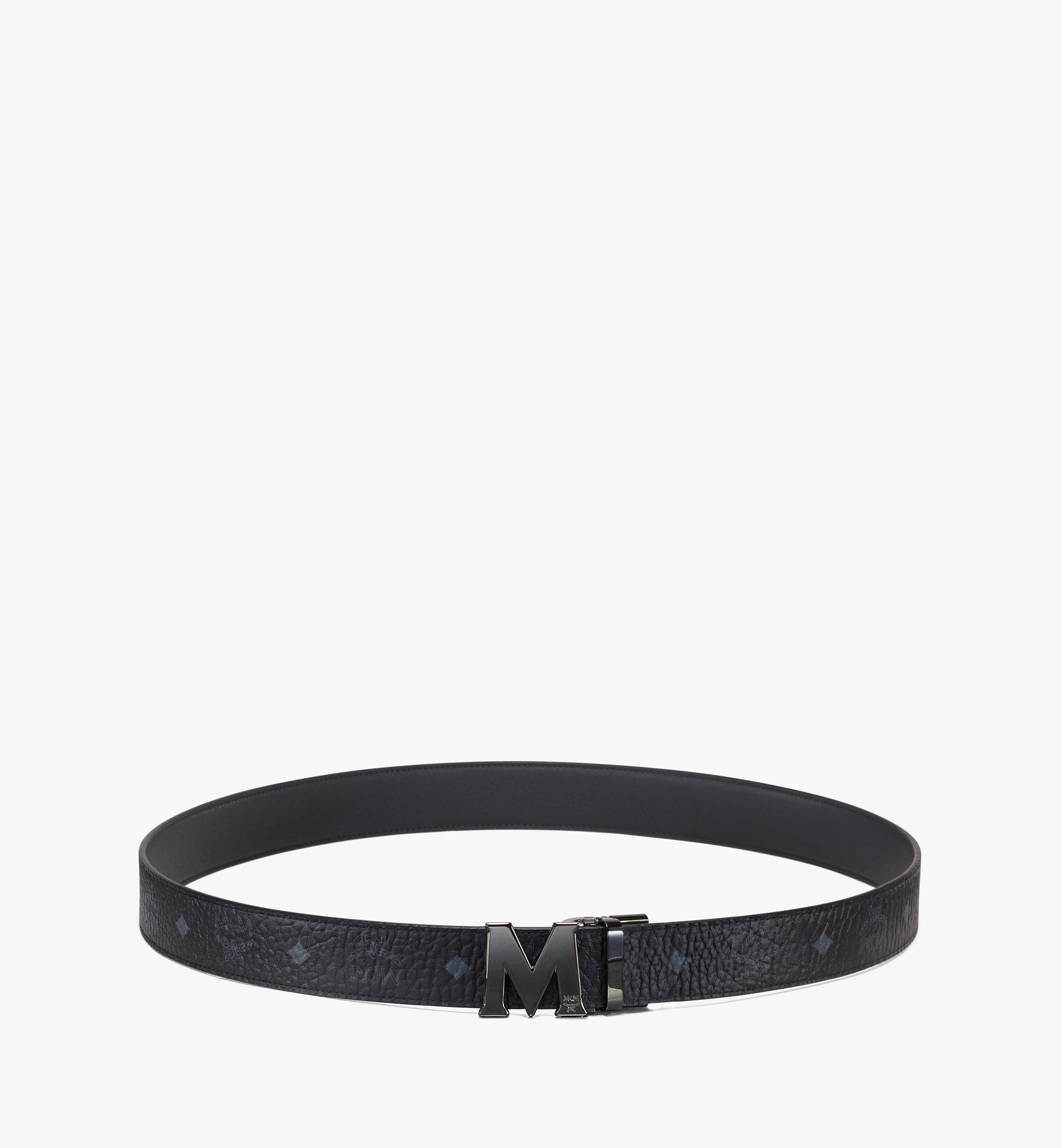 MCM Flat M Reversible Belt in Visetos Black MYB9AVI73BK001 Alternate View 2