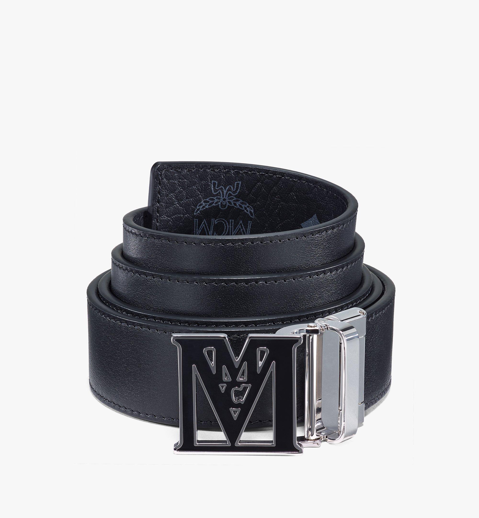 mcm belt black and silver