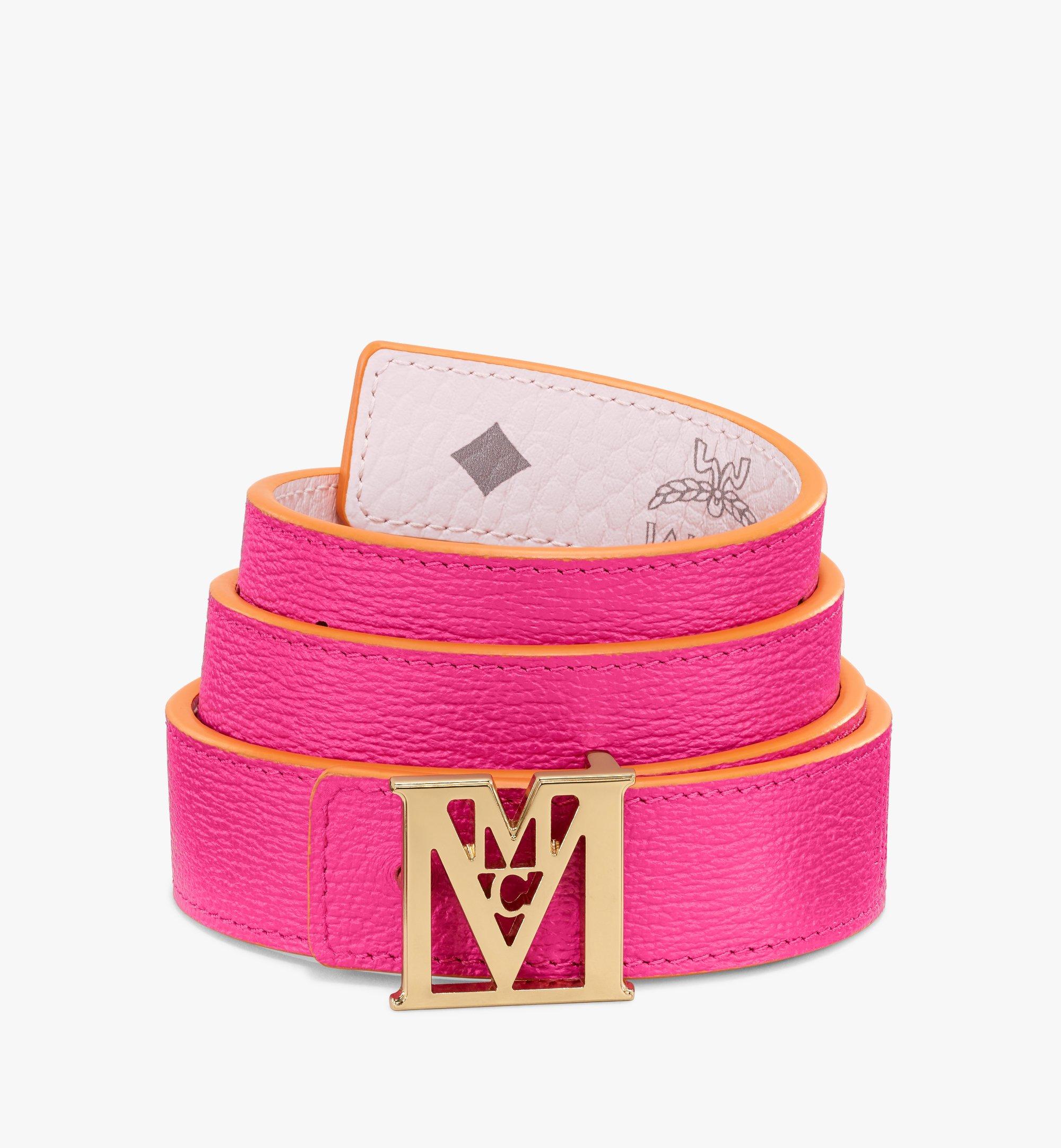 Red Mcm Monogram Reversible Belt