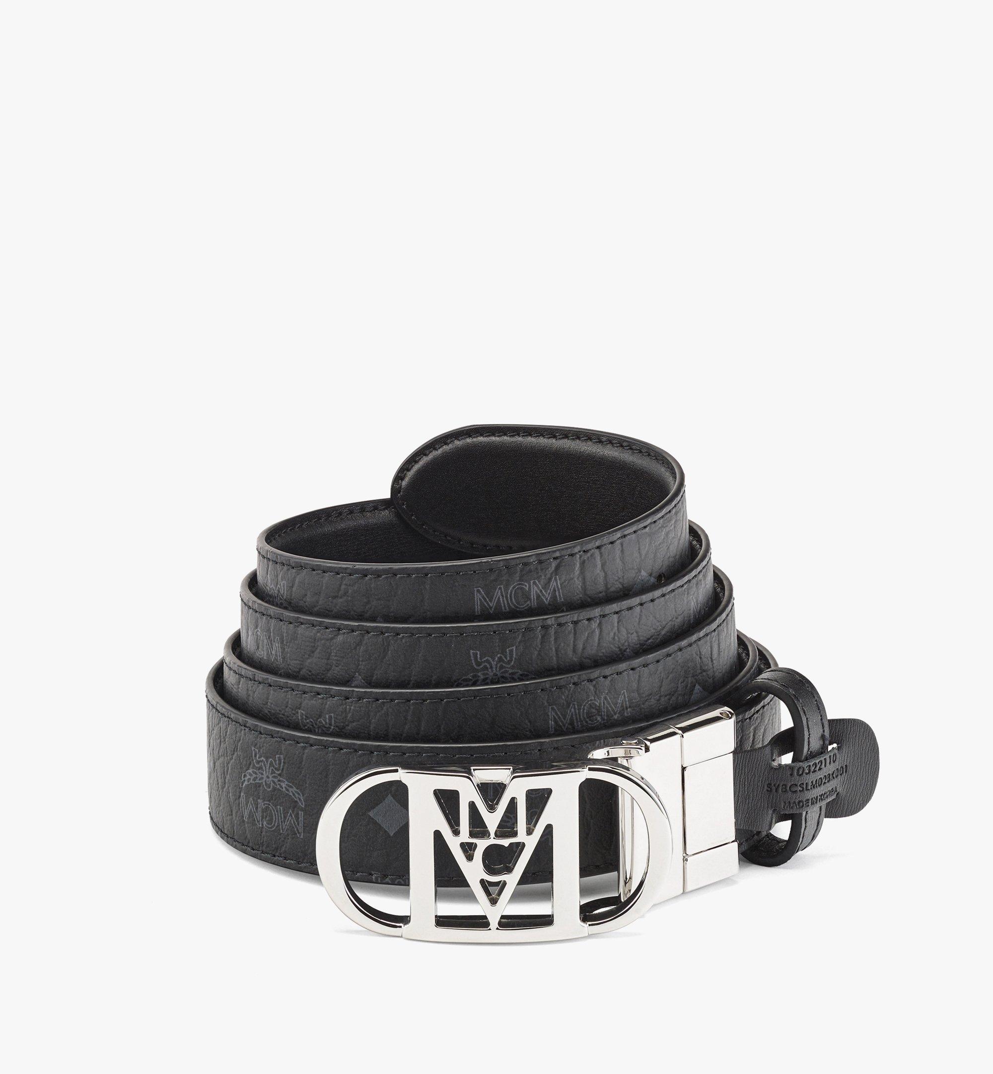 Mcm Clause Reversible Cut-to-size Leather Belt - Black