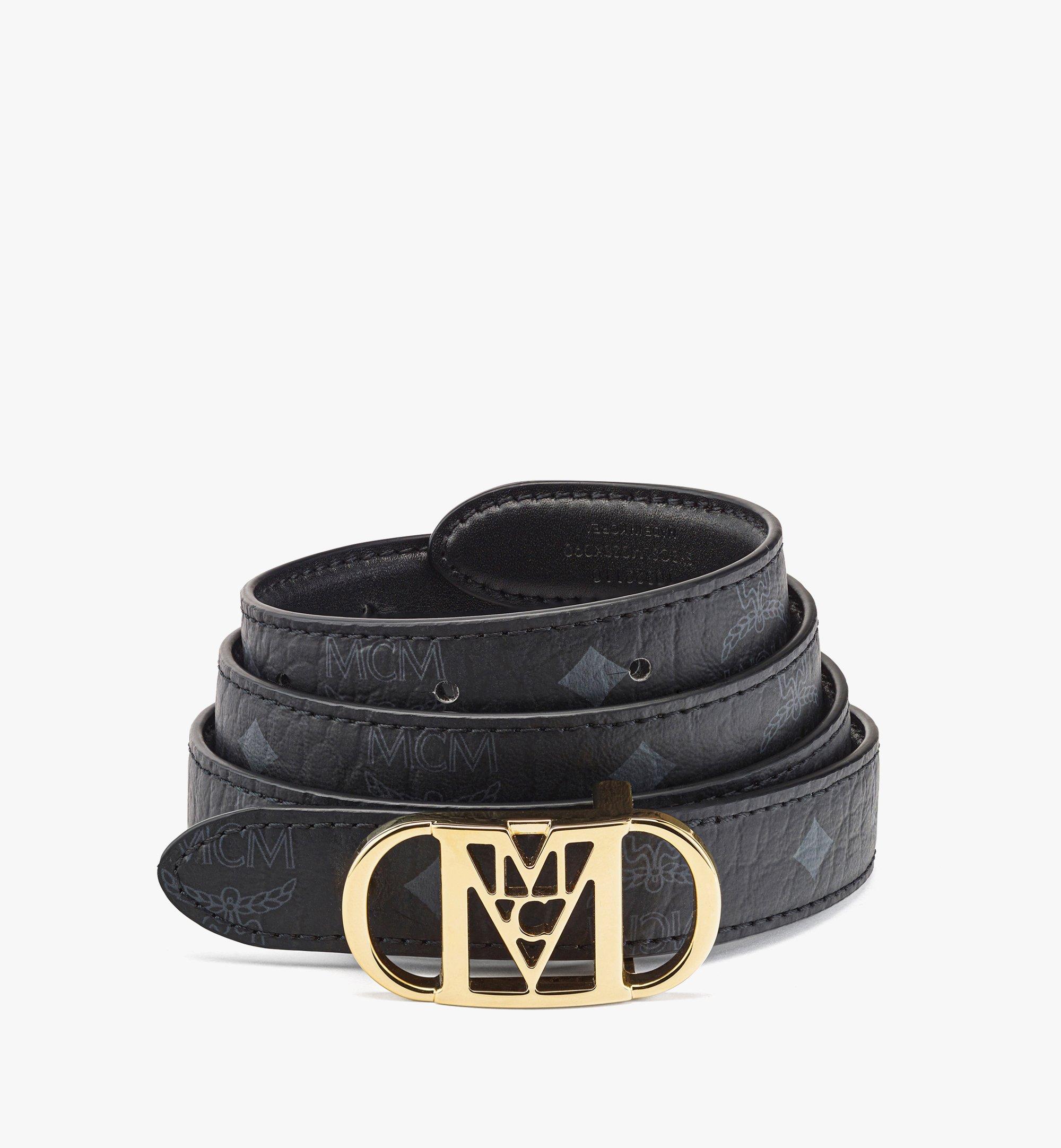 MCM Mode Travia 压纹皮革滑扣双面腰带 Black MYBCSLM03BK100 更多视角 1