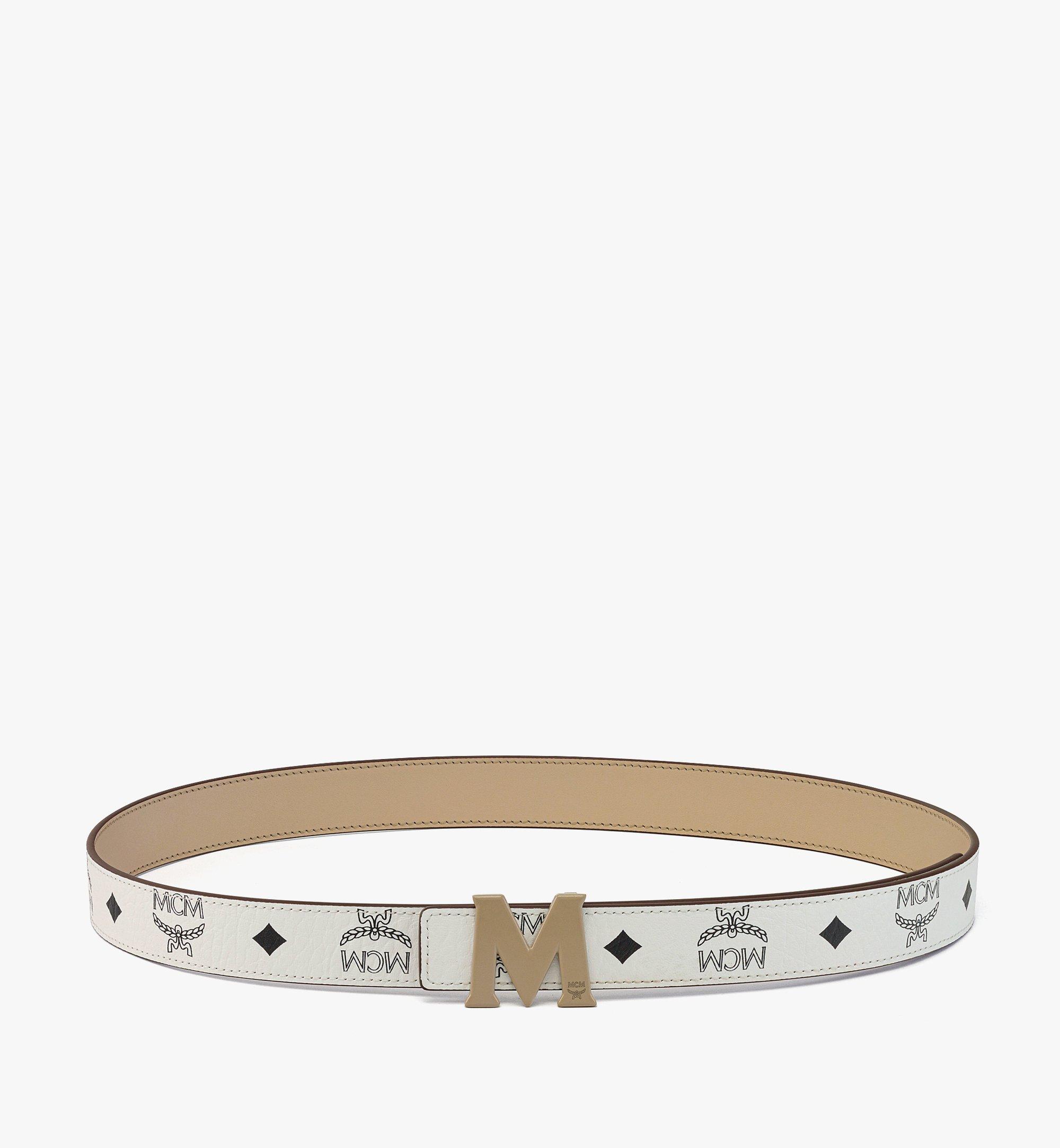 White mcm deals belt