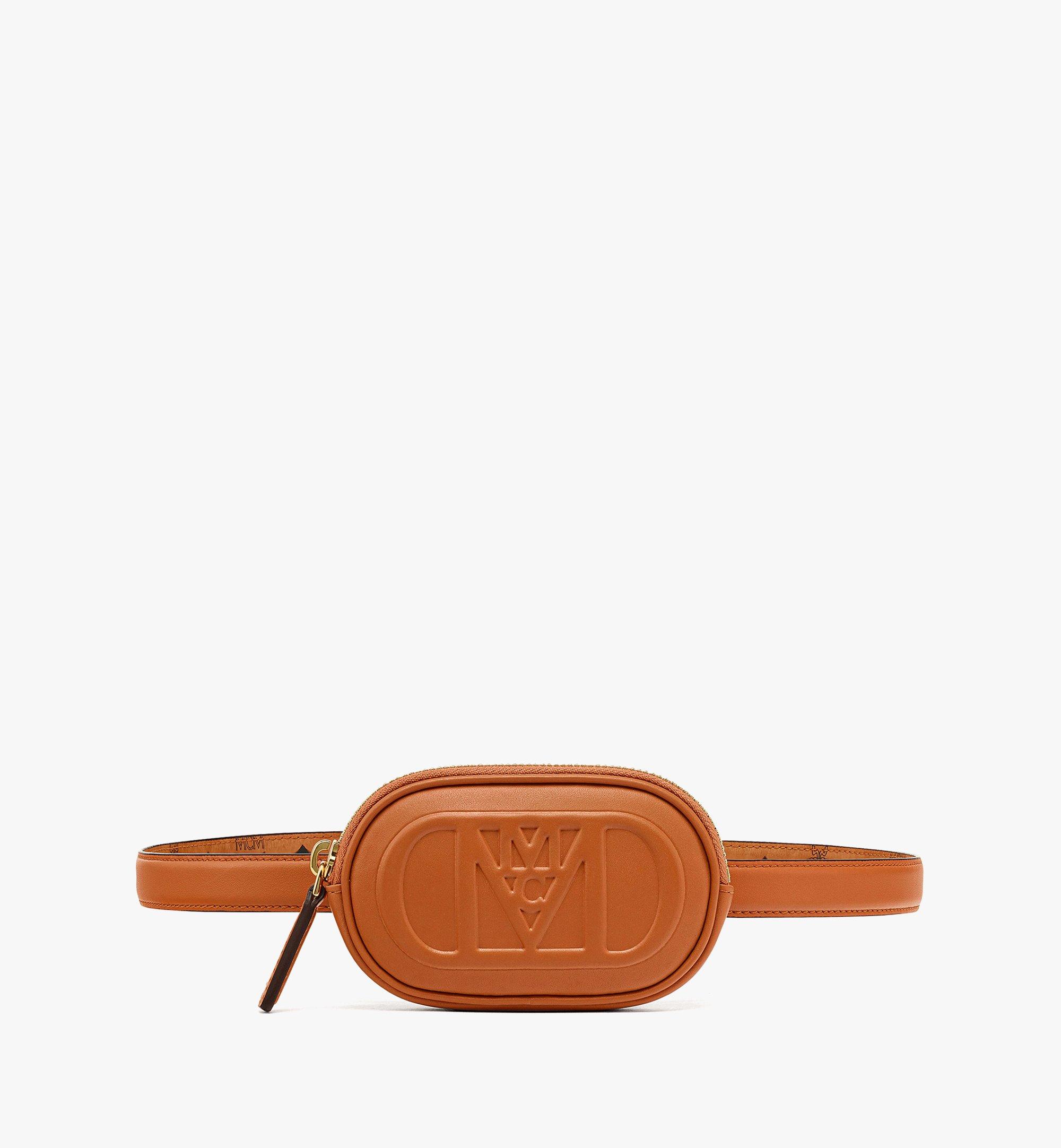 MCM Mode Travia Belt w/ Zip Pouch in Nappa Leather Cognac MYBDALD04CO100 Alternate View 1