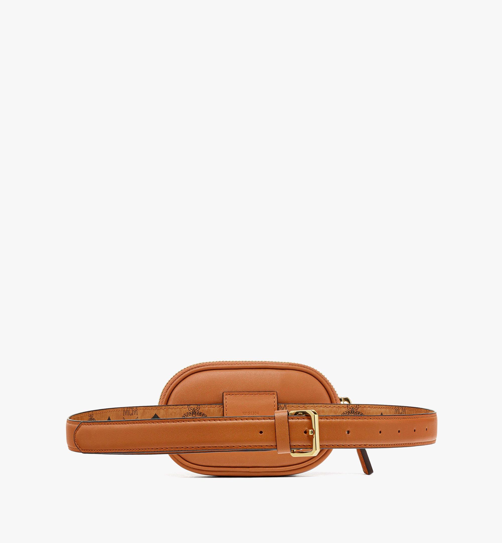 MCM Mode Travia Belt w/ Zip Pouch in Nappa Leather Cognac MYBDALD04CO110 Alternate View 2