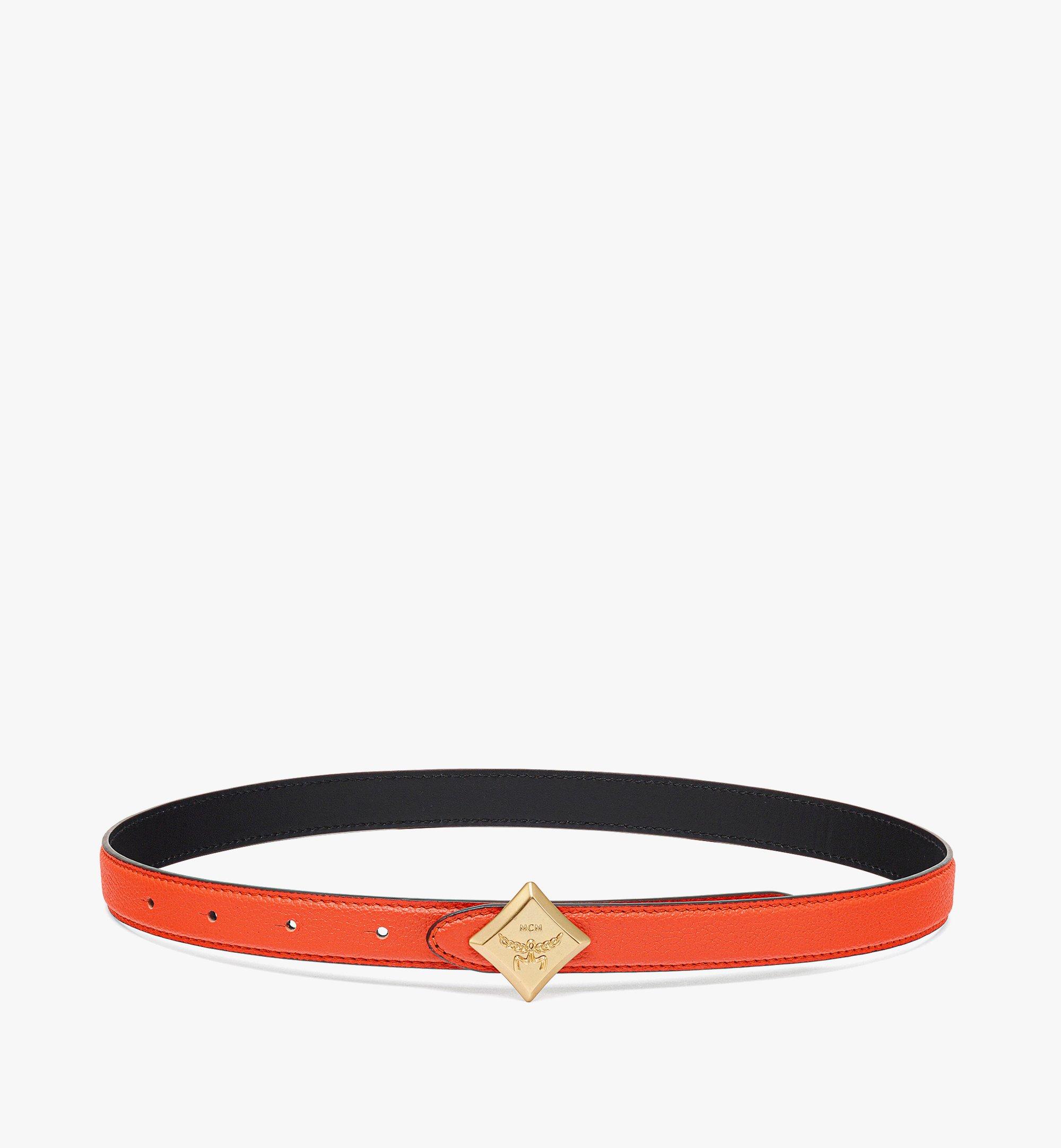 MCM Reversible Diamond Logo Belt in Embossed Leather Orange MYBESAK03OQ095 Alternate View 1