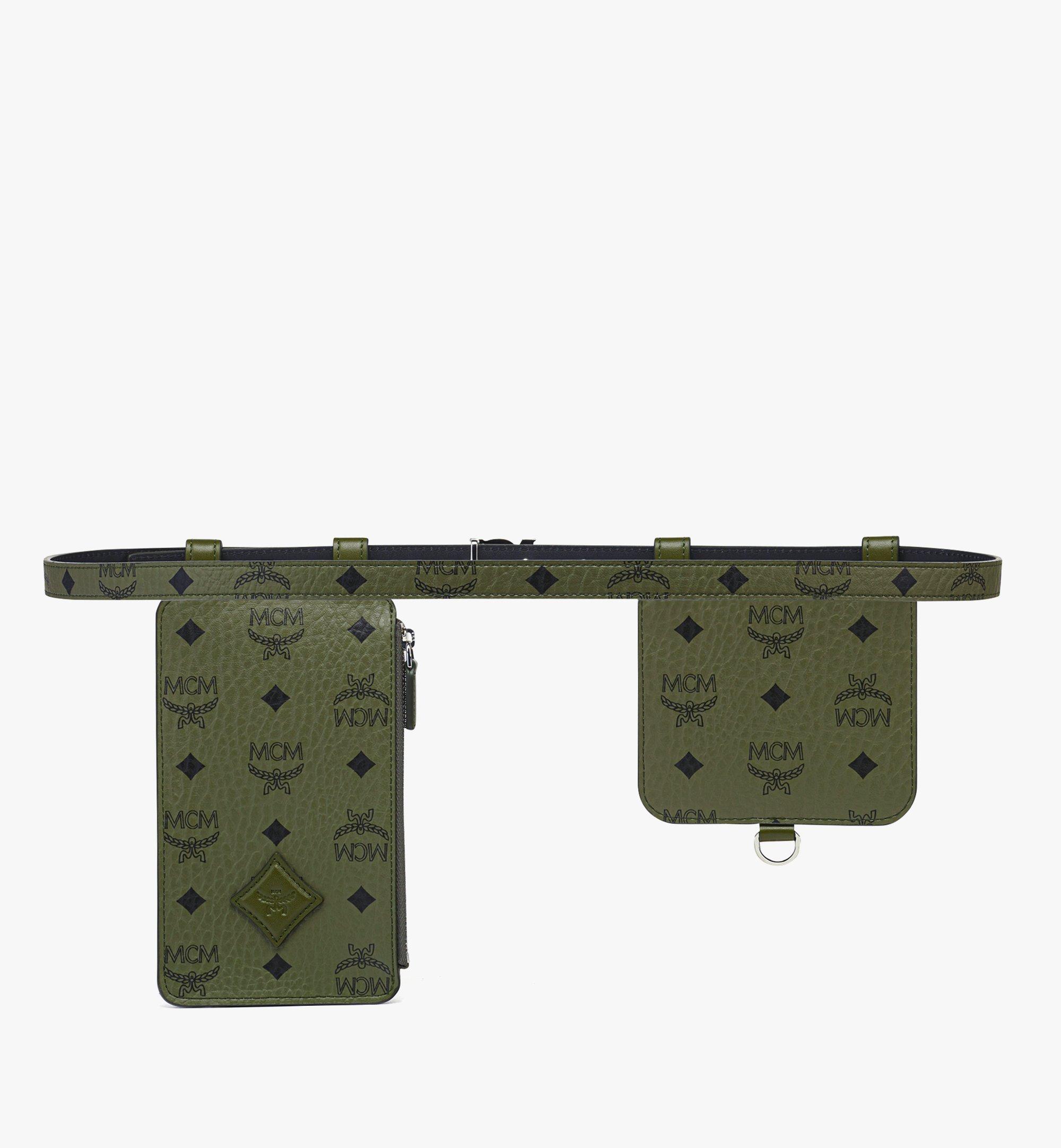 MCM M-Art Pouch Belt in Visetos Green MYBFATA02K8110 Alternate View 2