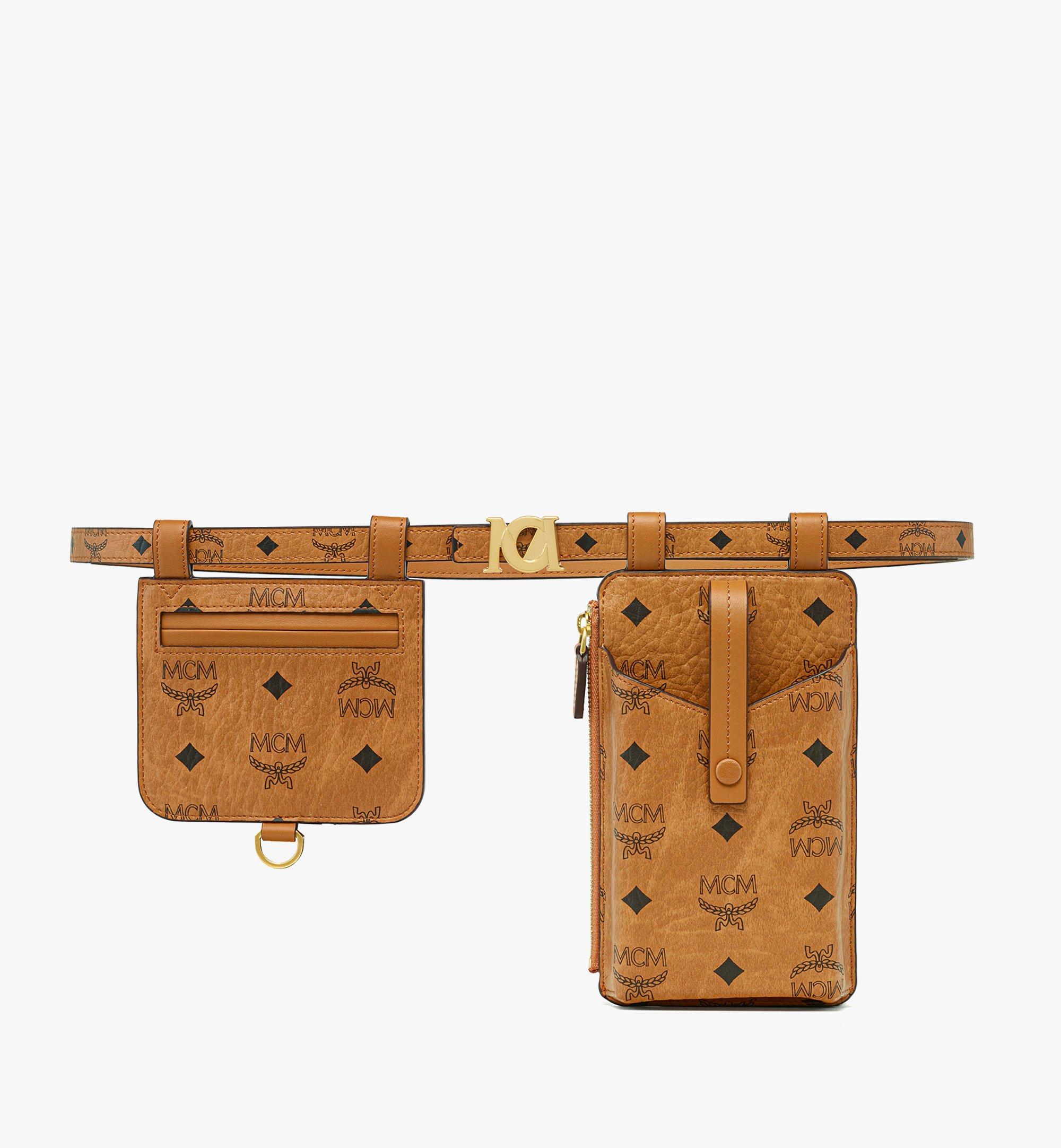 100cm 39.3 M Art Pouch Belt in Visetos Cognac MCM UK