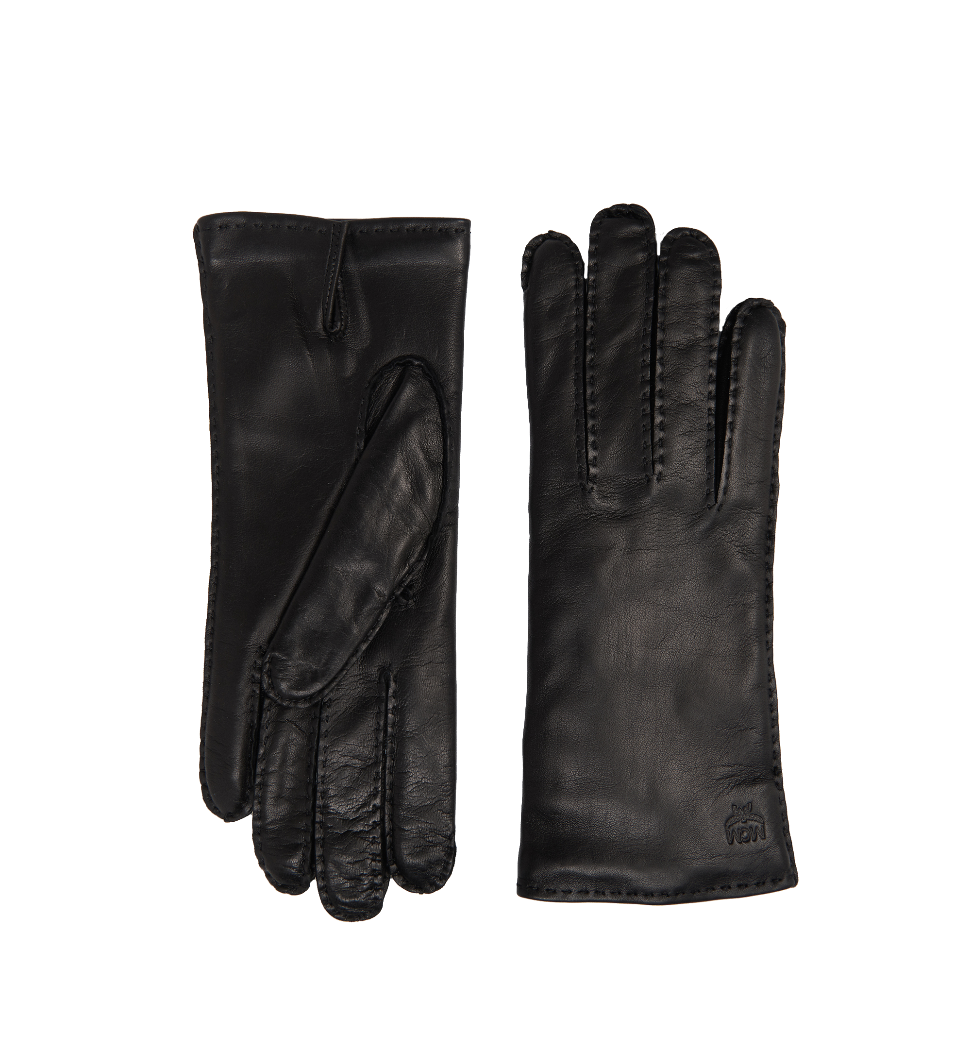 womens black leather gloves small
