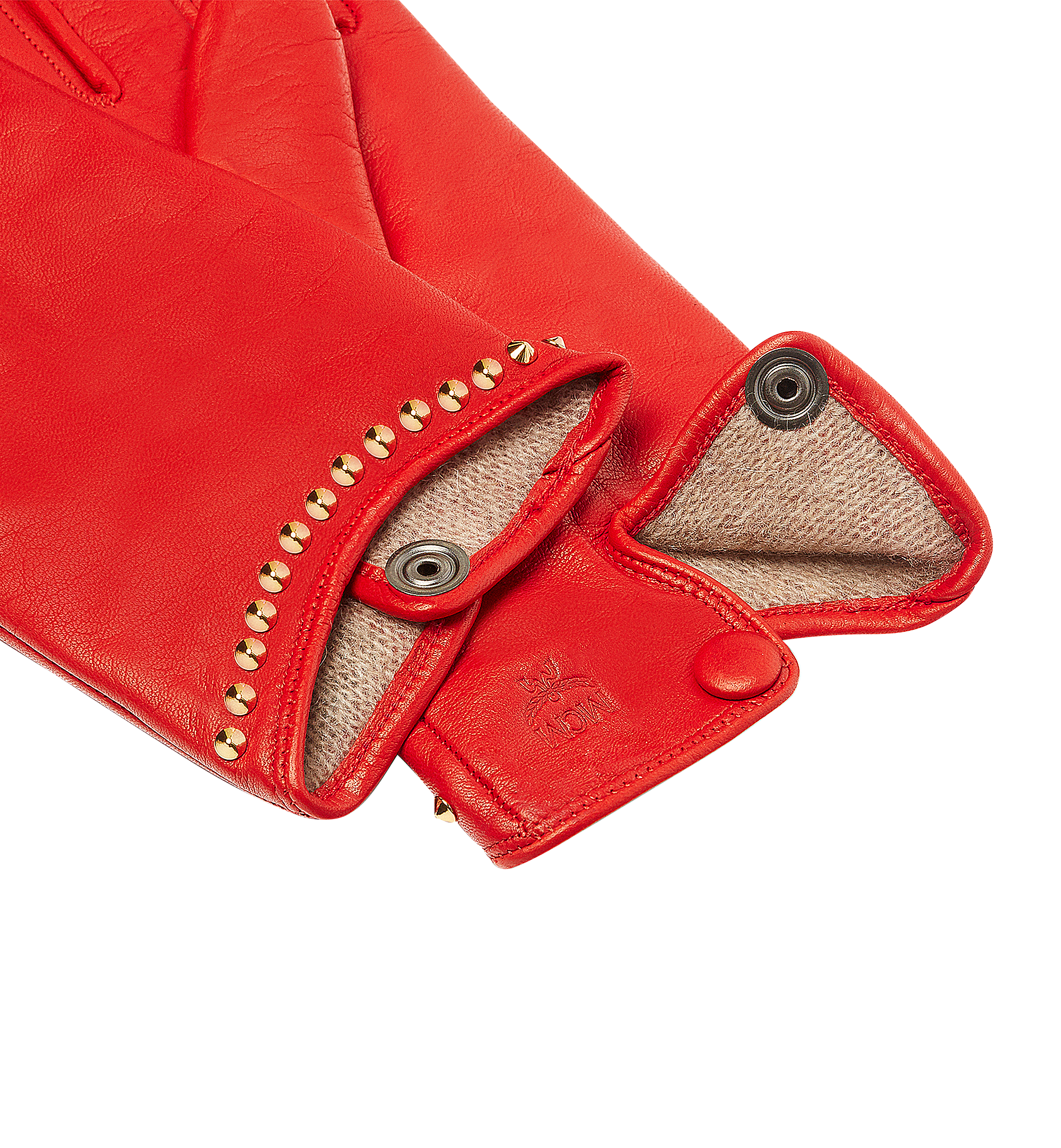 MCM Gants cloutés en cuir pour femme Red MYG7AMM19RU00M Plus de photos 2