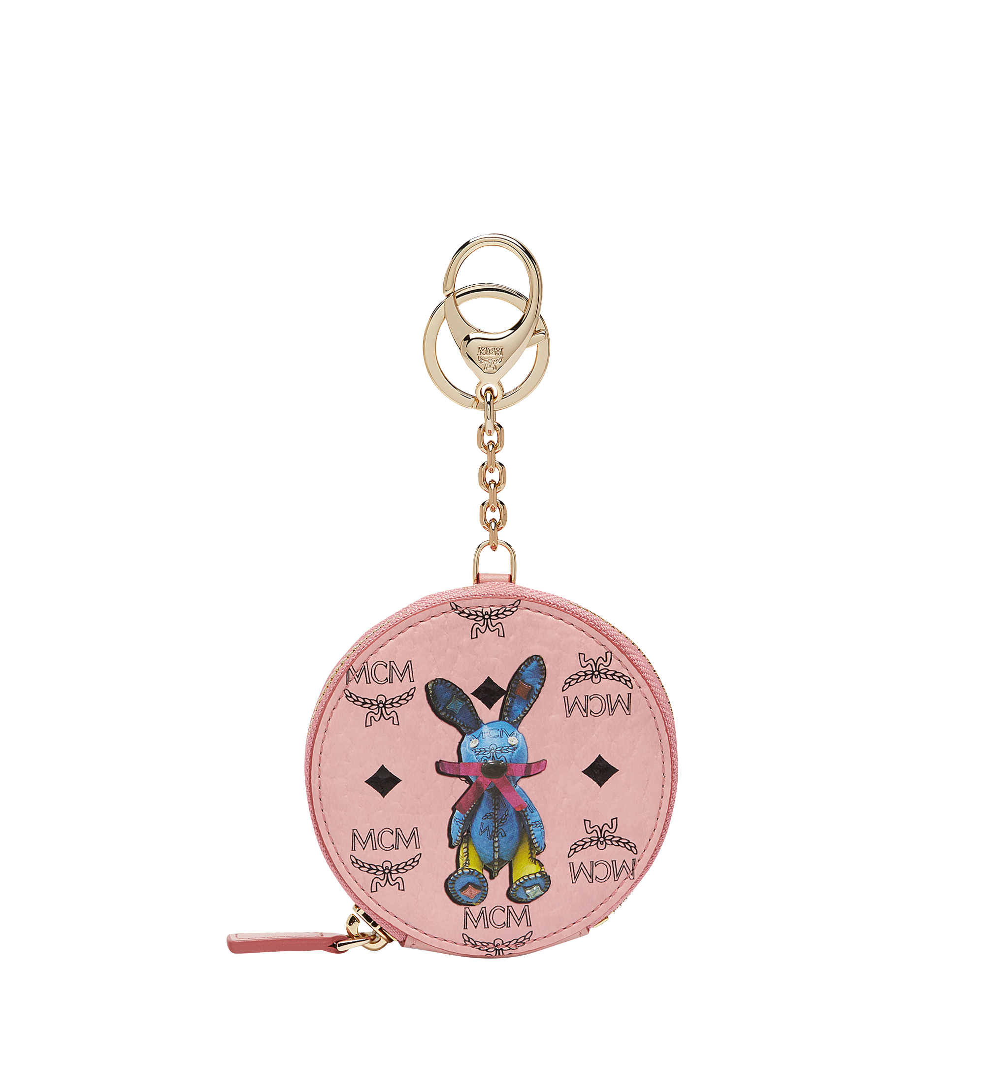 MCM Rabbit Coin Charm in Visetos Pink MYI8SXL27PZ001 Alternate View 1