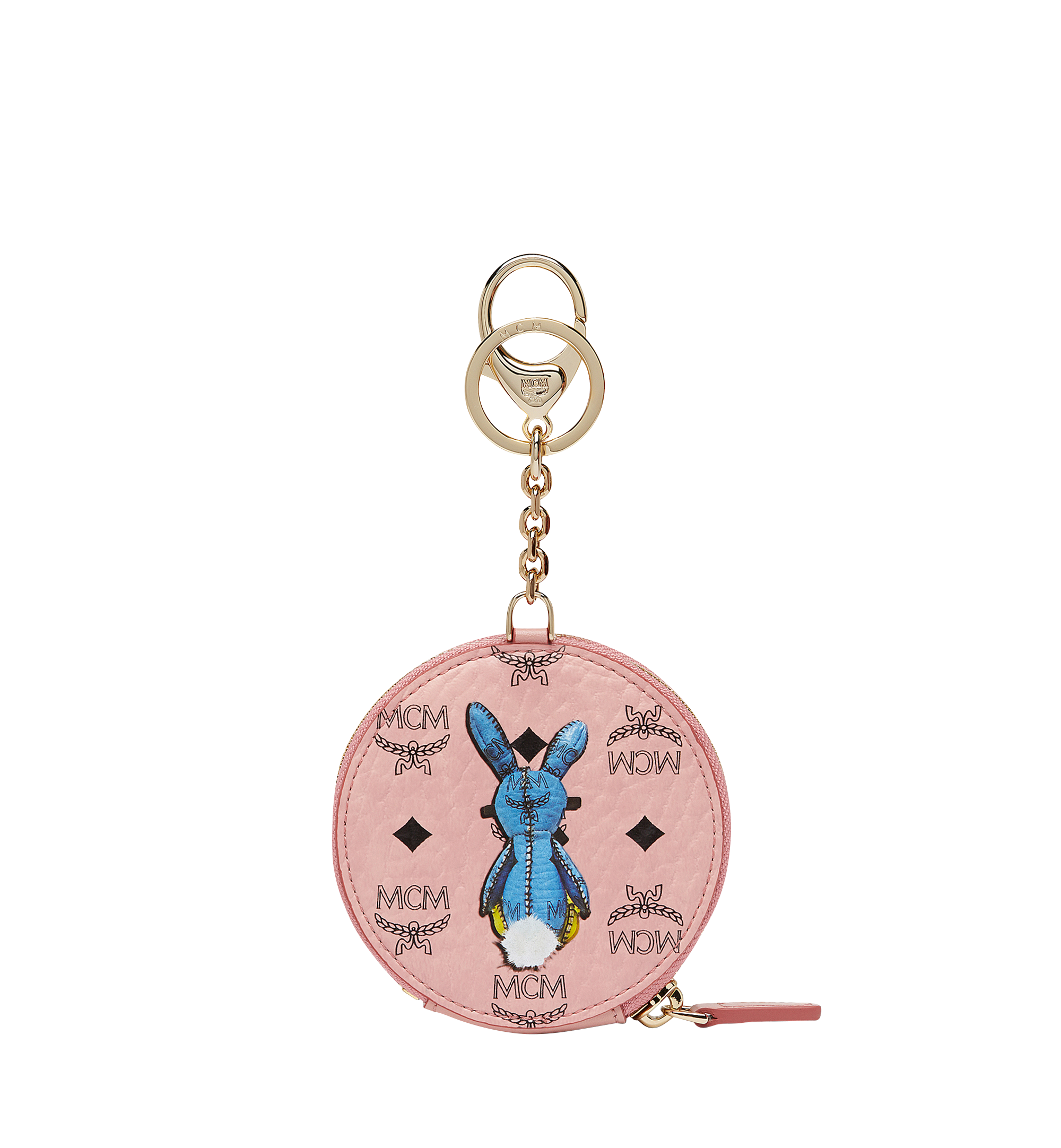 MCM Rabbit Coin Charm in Visetos Pink MYI8SXL27PZ001 Alternate View 2