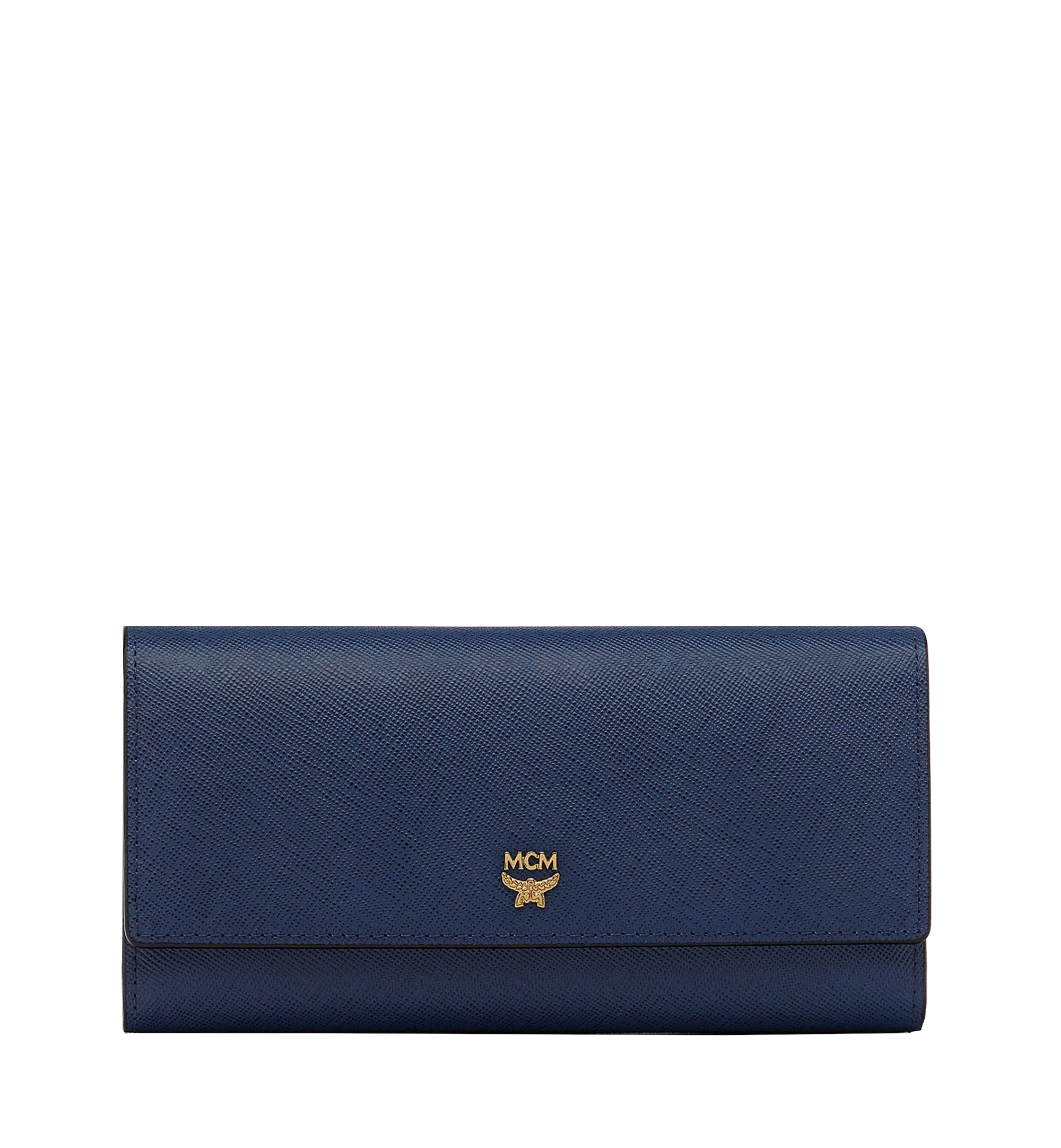 MCM Elda Wallet in Embossed Leather Navy MYL6AED02VY001 Alternate View 1