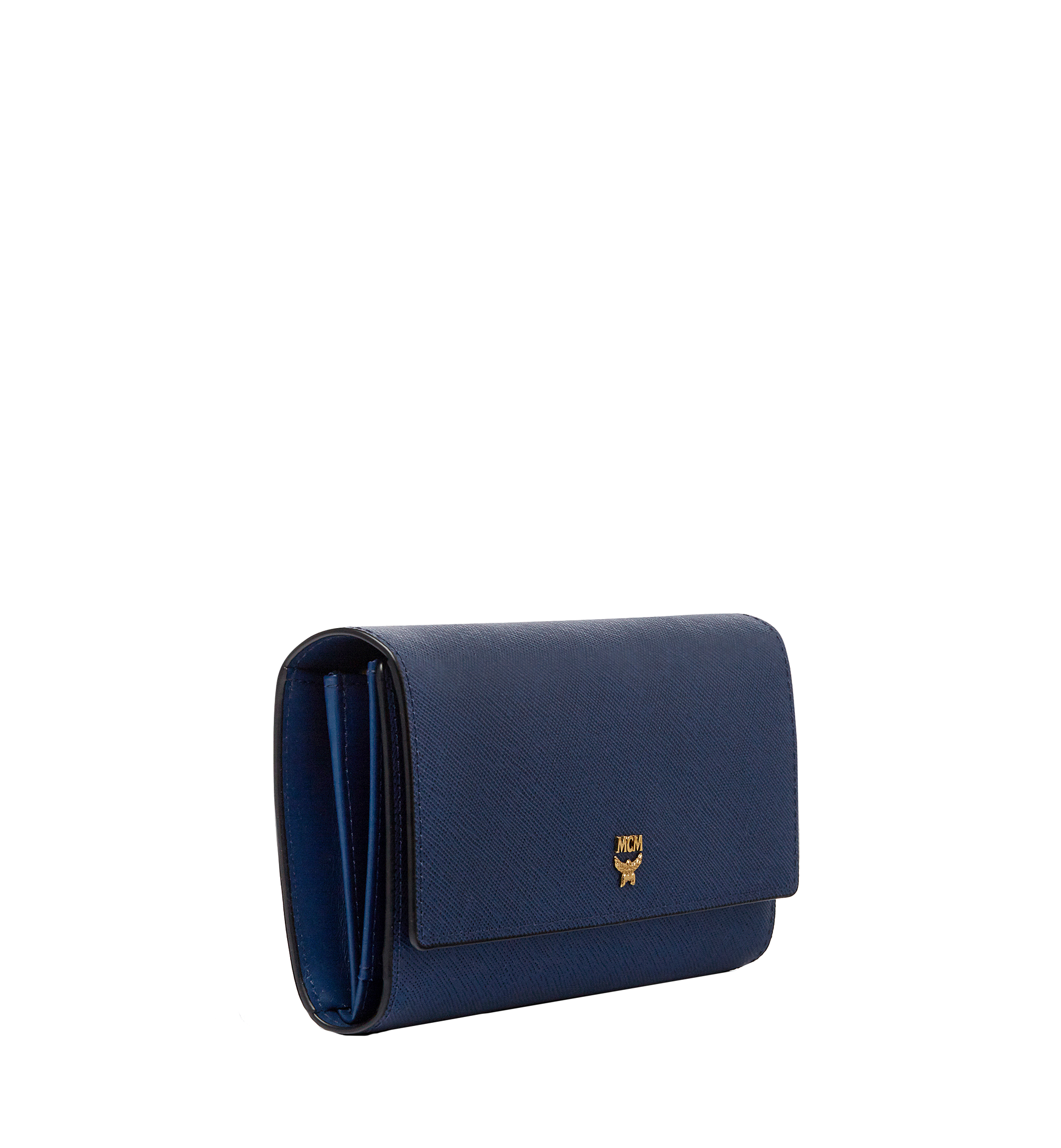 MCM Elda Wallet in Embossed Leather Navy MYL6AED02VY001 Alternate View 1