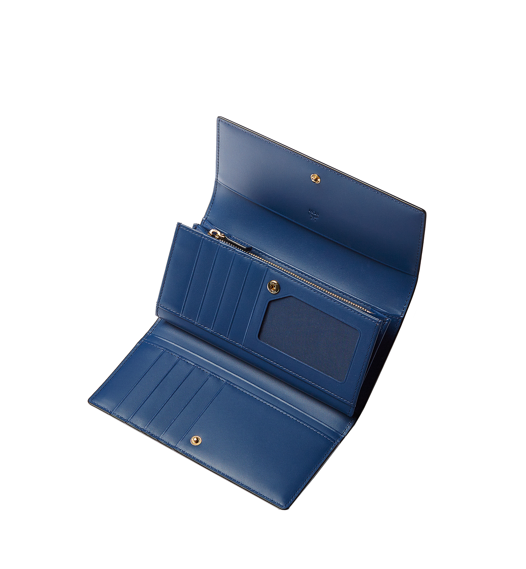 MCM Elda Wallet in Embossed Leather Navy MYL6AED02VY001 Alternate View 3