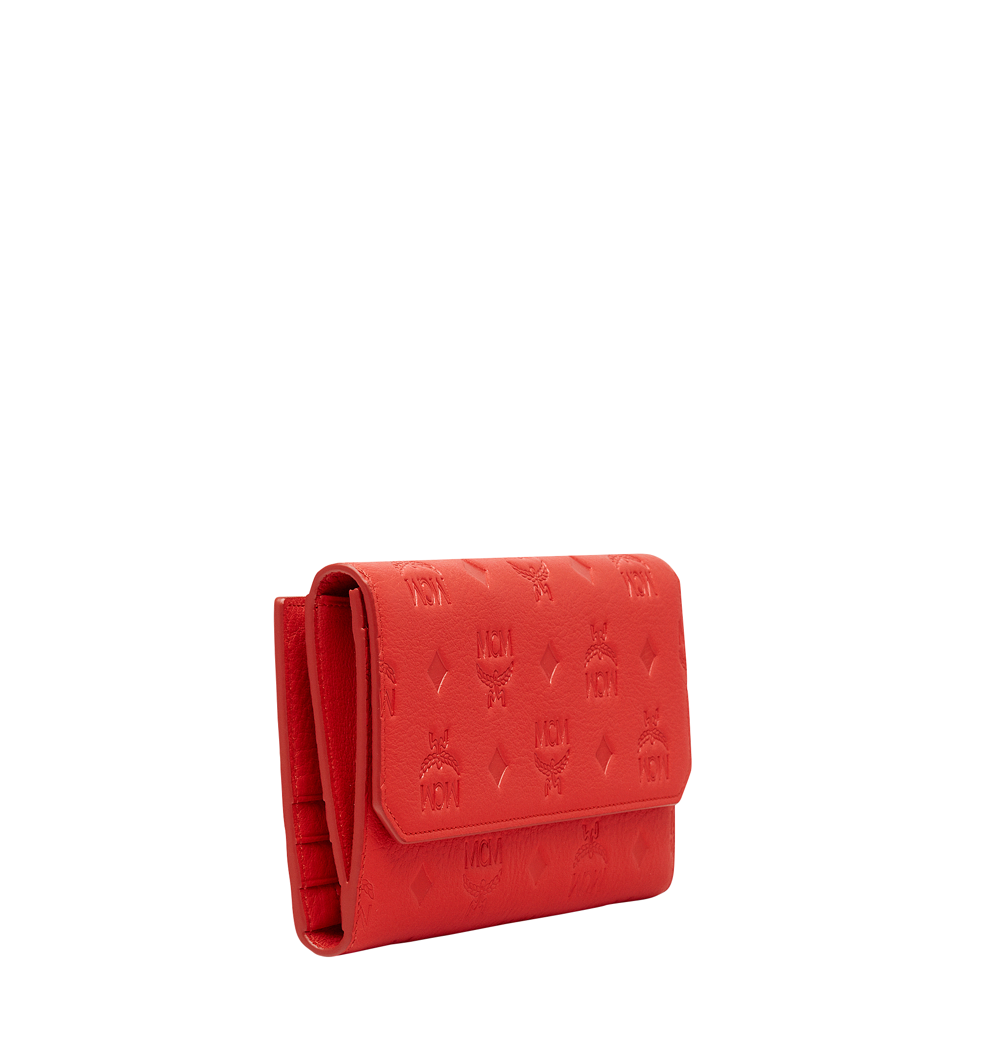 MCM Klara Two Fold Wallet in Monogram Leather Orange MYL8SKM02OG001 Alternate View 1