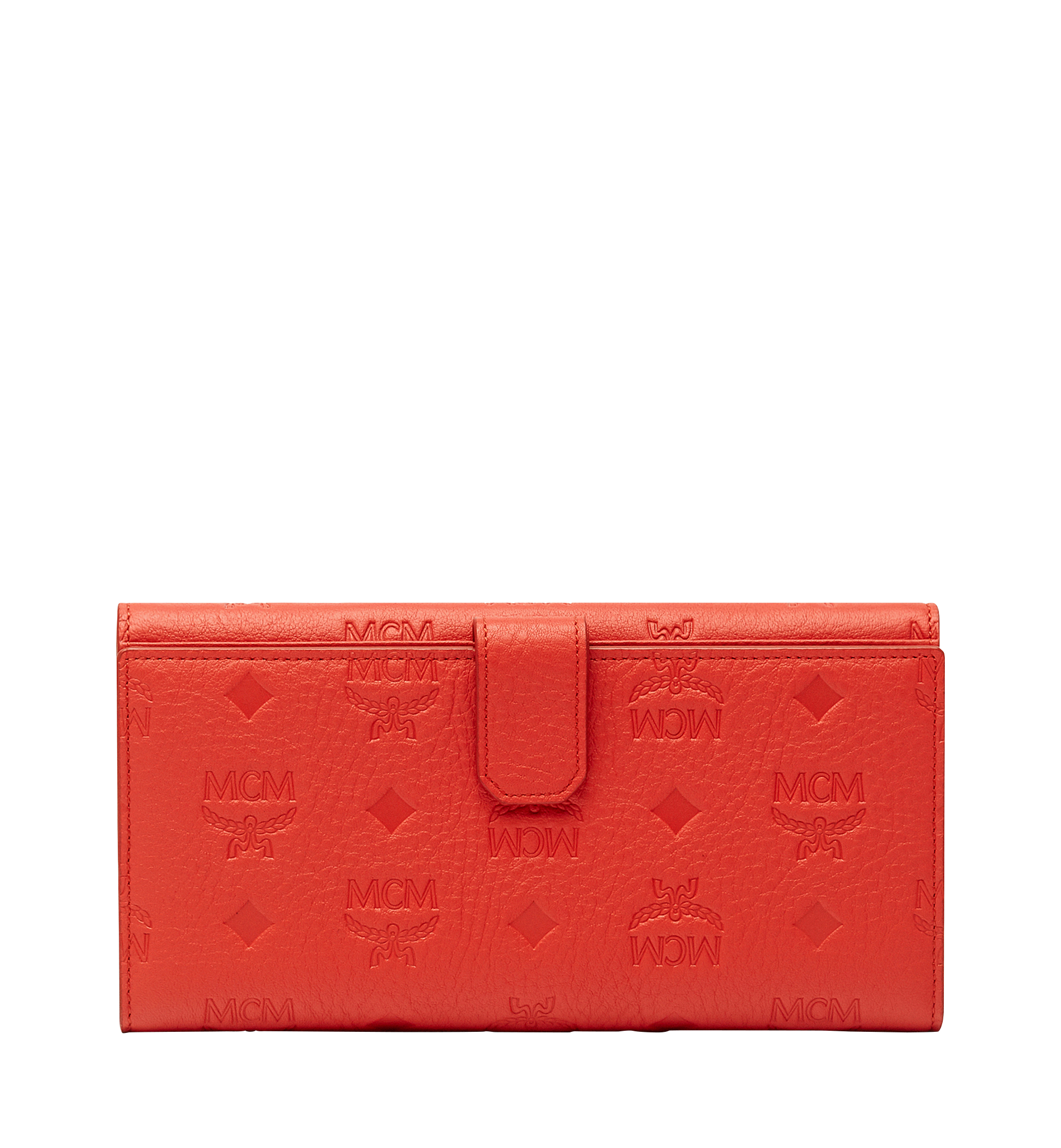 MCM Klara Two Fold Wallet in Monogram Leather Orange MYL8SKM02OG001 Alternate View 2