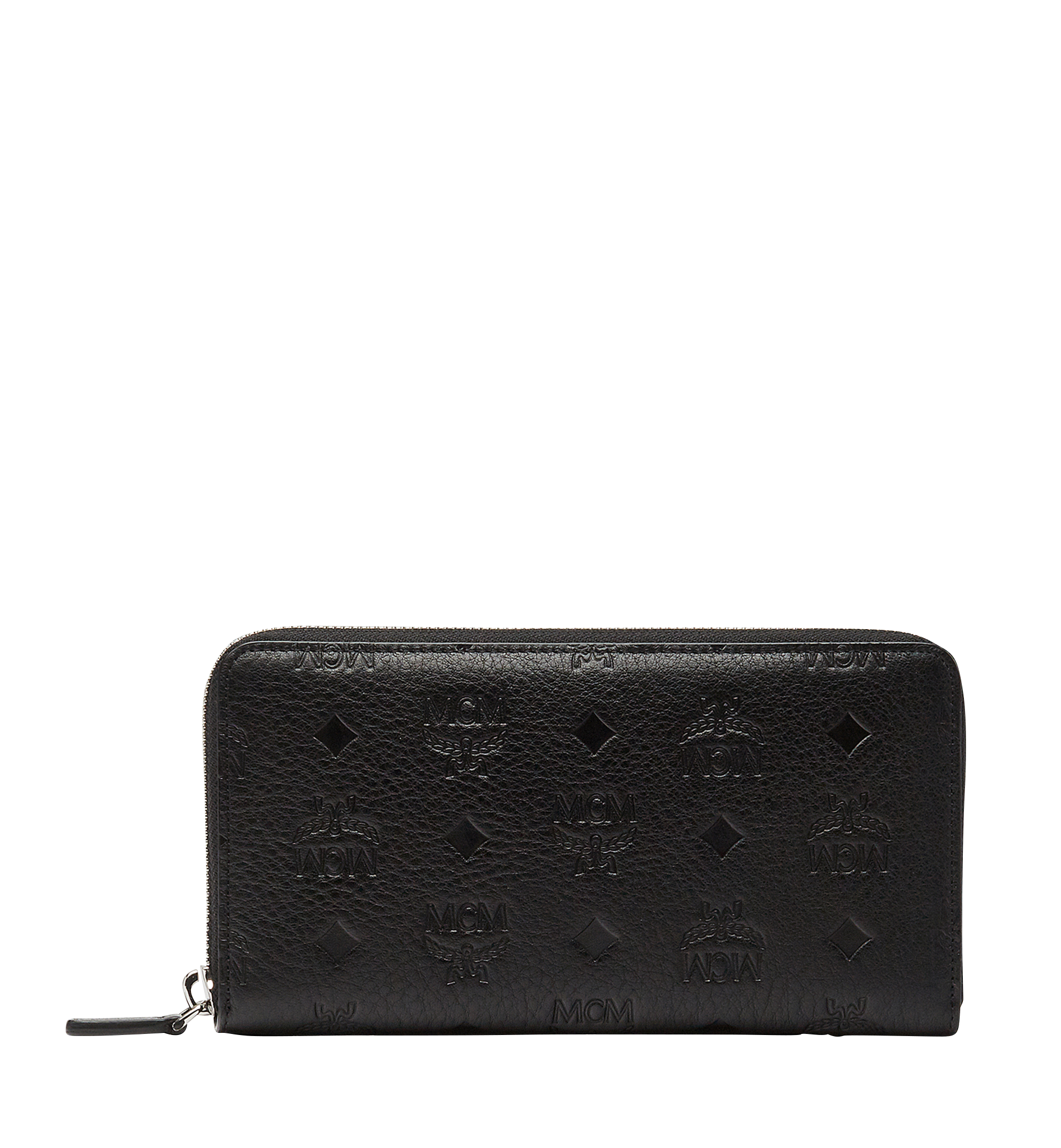 MCM Klara Zip Around Wallet in Monogram Leather Black MYL8SKM11BK001 Alternate View 1