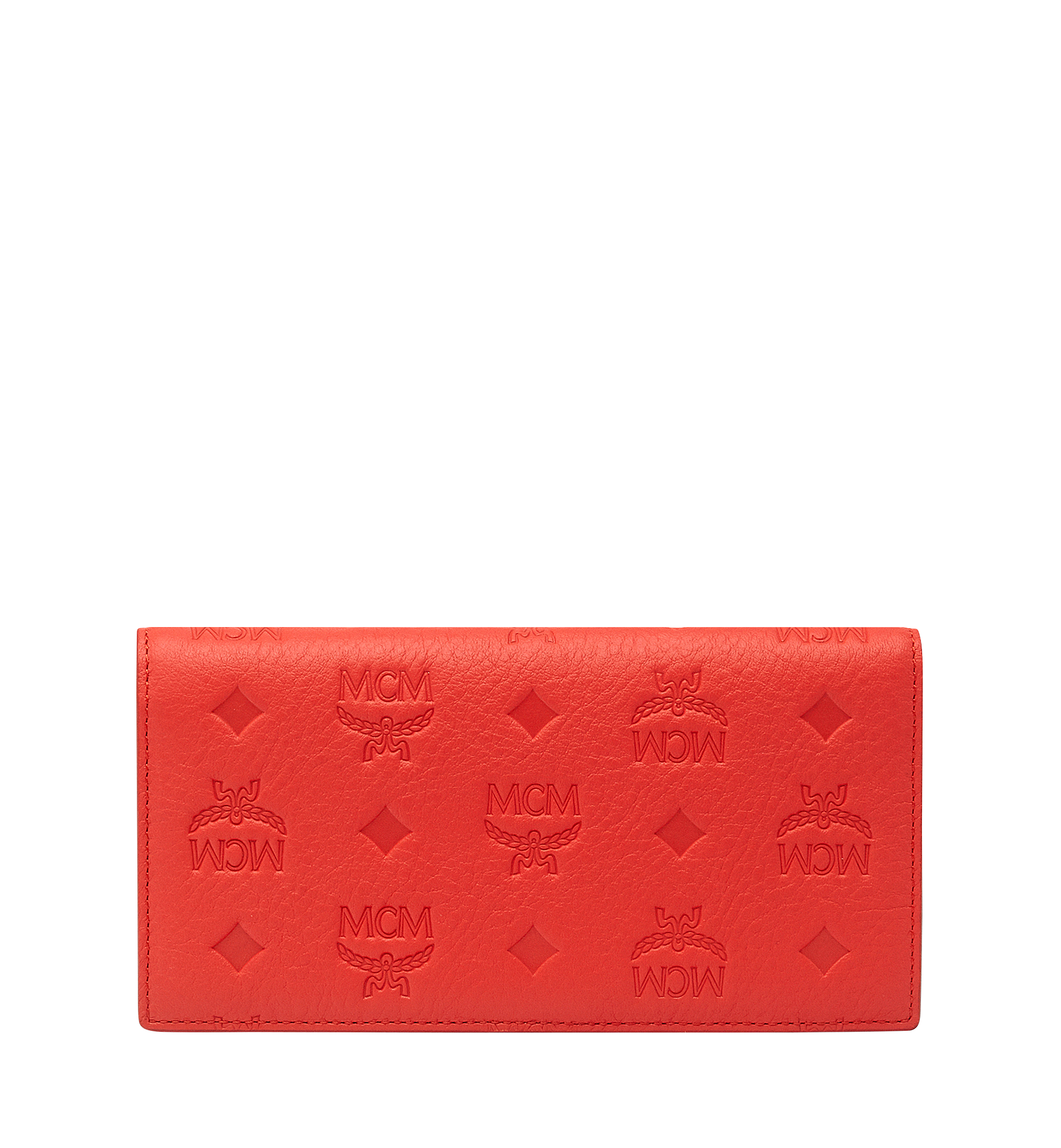 MCM Klara Two Fold Wallet in Monogram Leather Orange MYL8SKM12OG001 Alternate View 1