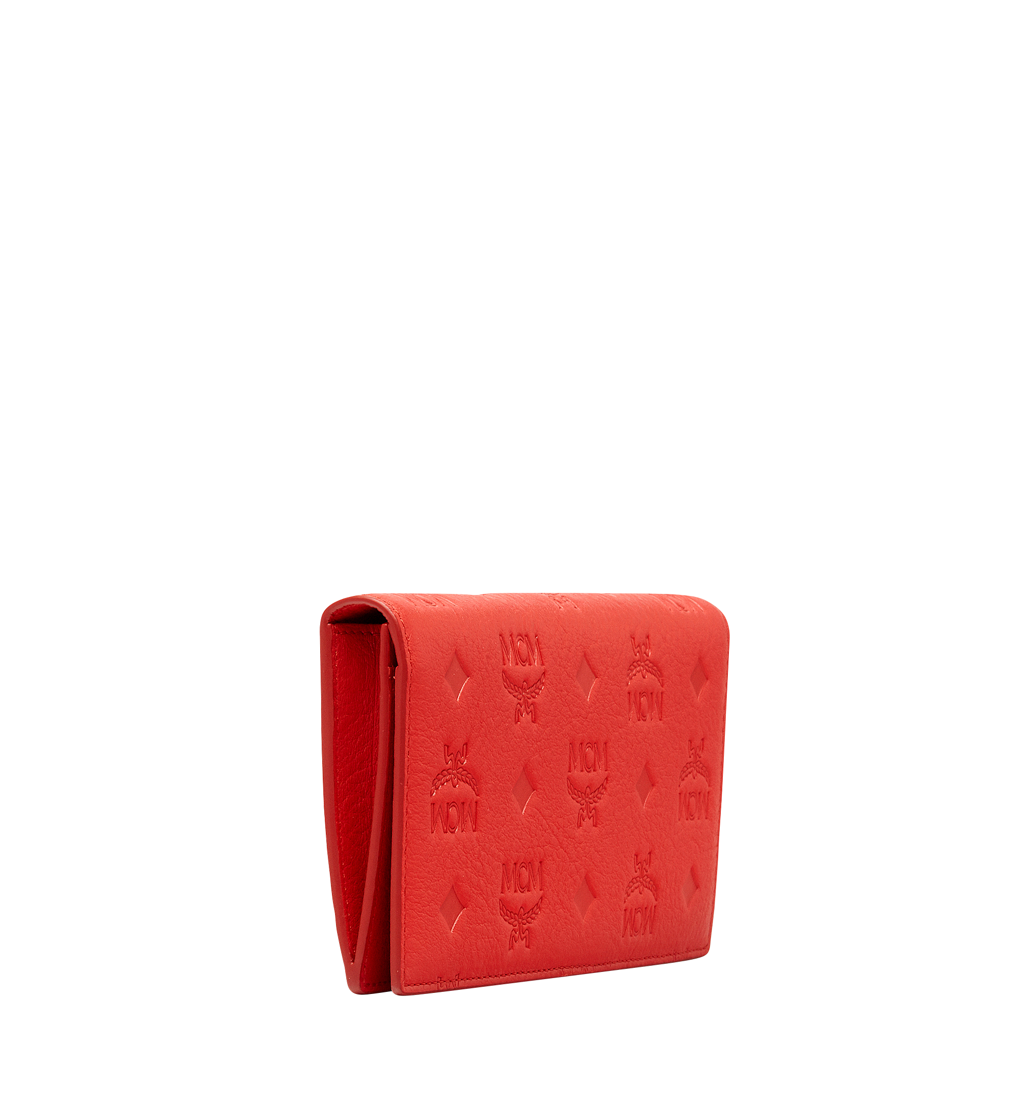 MCM Klara Two Fold Wallet in Monogram Leather Orange MYL8SKM12OG001 Alternate View 1