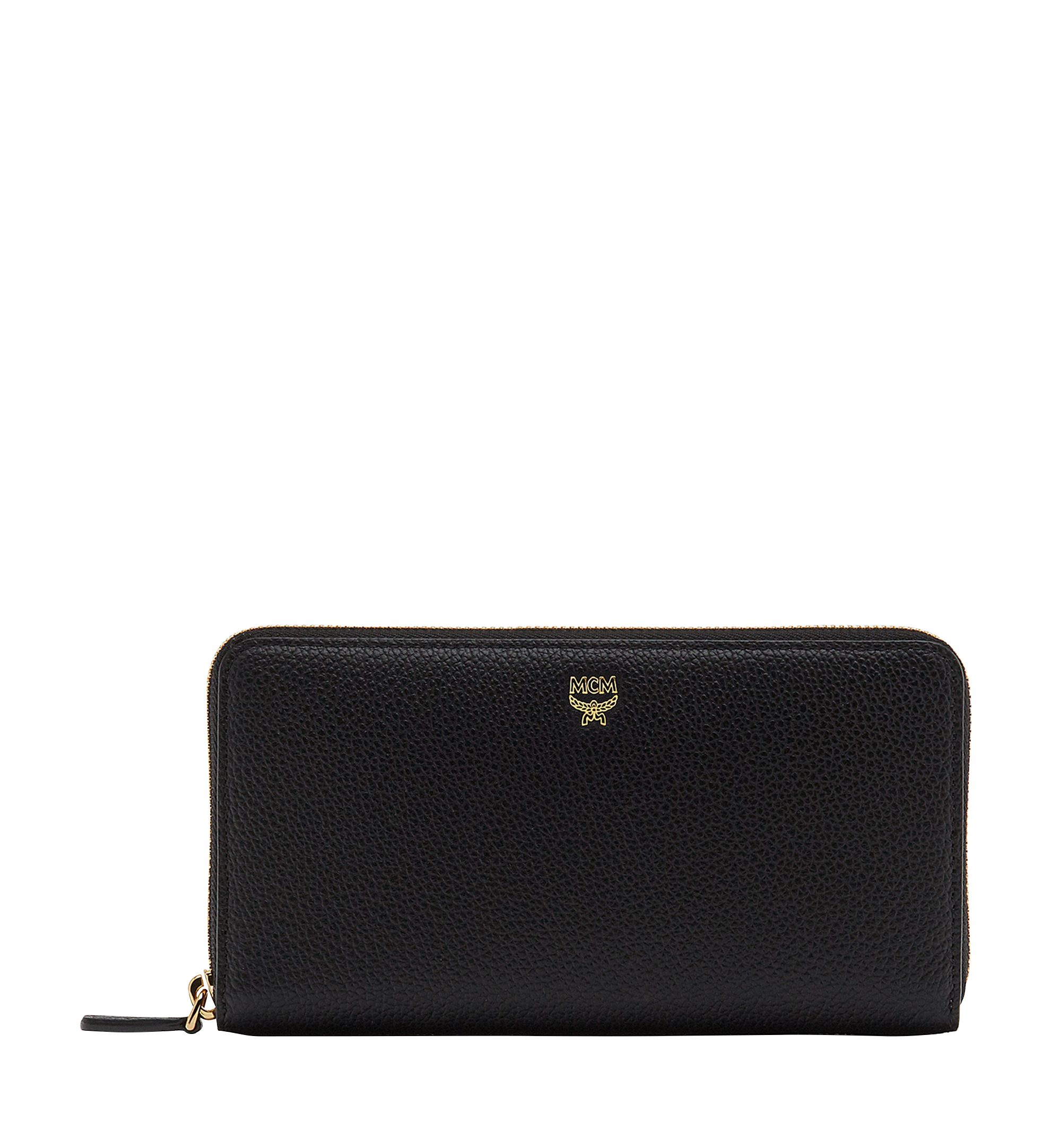 MCM Porte-monnaie à fermeture éclair Milla en cuir grainé Black MYL8SMA04BK001 Plus de photos 1