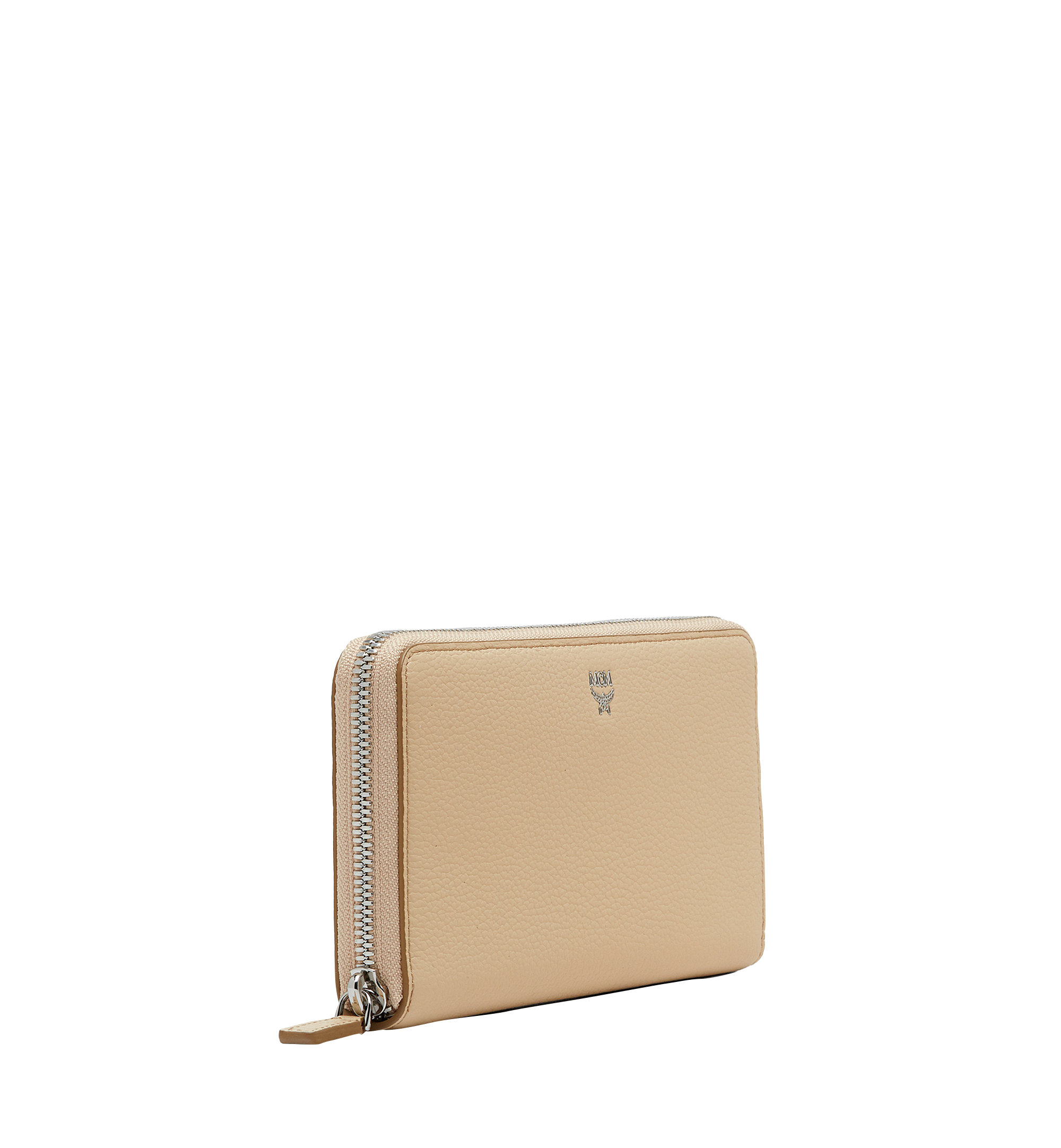 MCM Milla Zip Around Wallet in Grained Leather Beige MYL8SMA04IA001 Alternate View 1