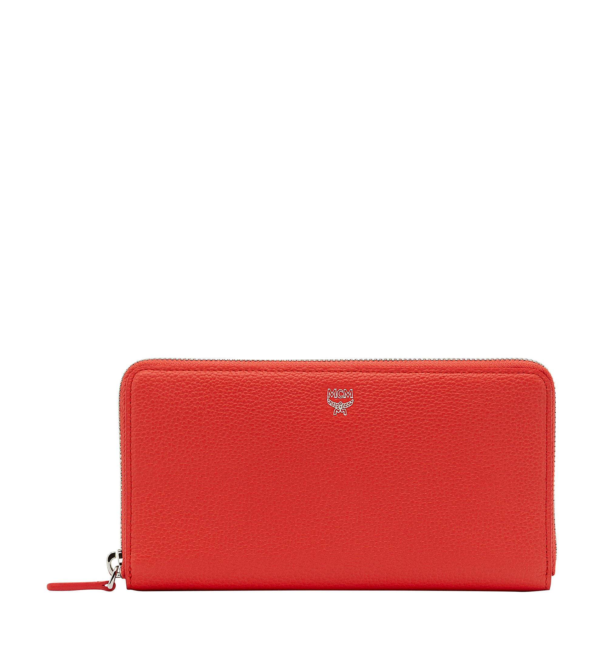 MCM Milla Zip Around Wallet in Grained Leather Orange MYL8SMA04OG001 Plus de photos 1