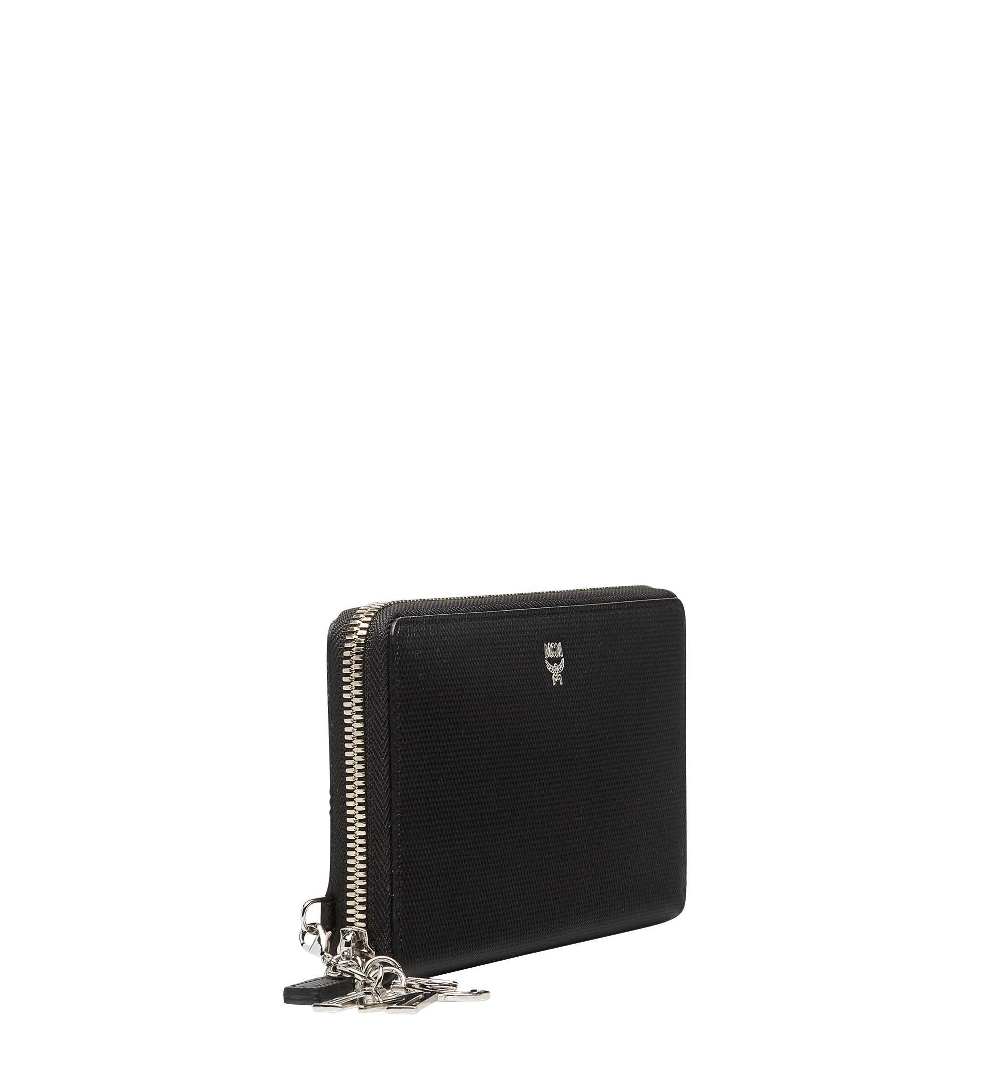 MCM Otti Charm Zip Around Wallet in Leather Black MYL8SOI04BK001 Alternate View 1