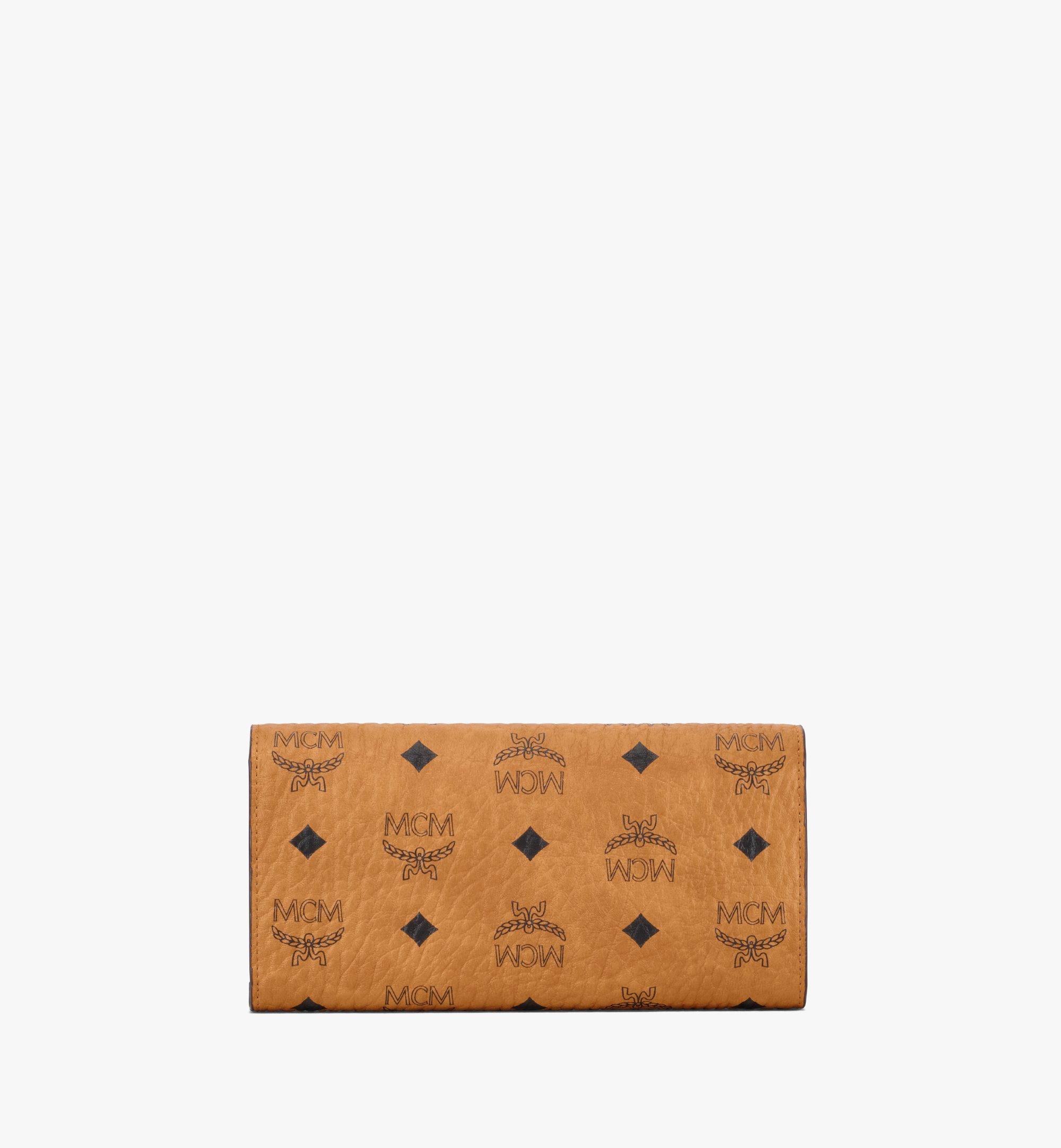 AWESOME MCM Tracy Crossbody Wallet in Visetos - Cognac