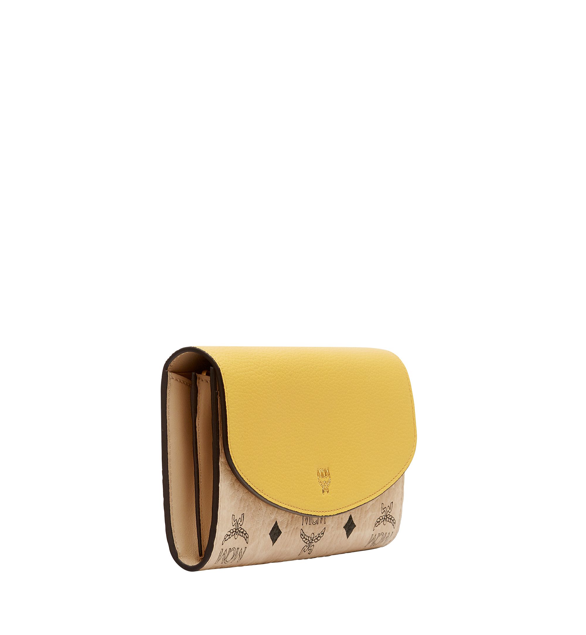 MCM Two Fold Wallet in Visetos Colorblock Leather Yellow MYL8SVI13YD001 Alternate View 1