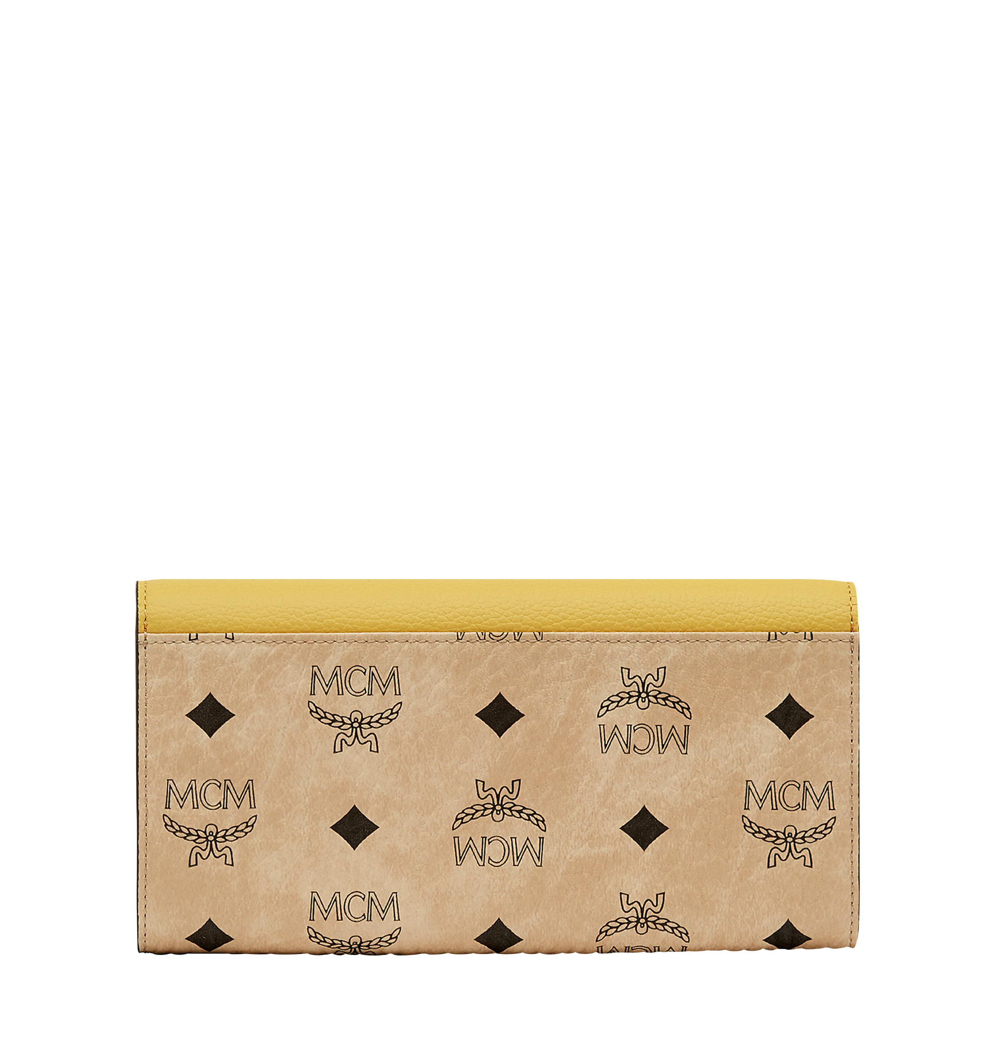 MCM Two Fold Wallet in Visetos Colorblock Leather Yellow MYL8SVI13YD001 Alternate View 2