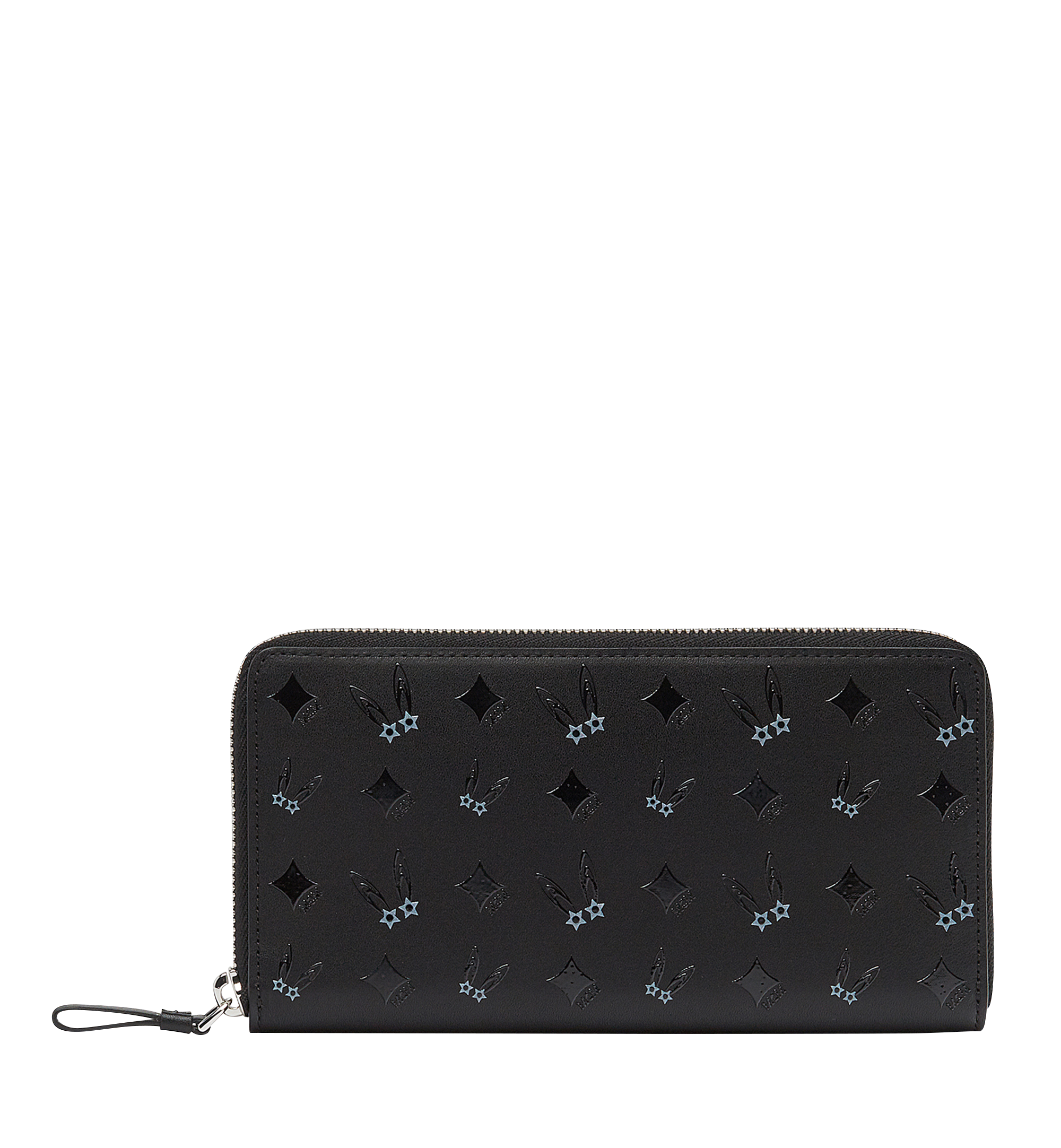MCM Star Eyed Bunny Zip Around Wallet in Leather Black MYL8SXL04BK001 Alternate View 1