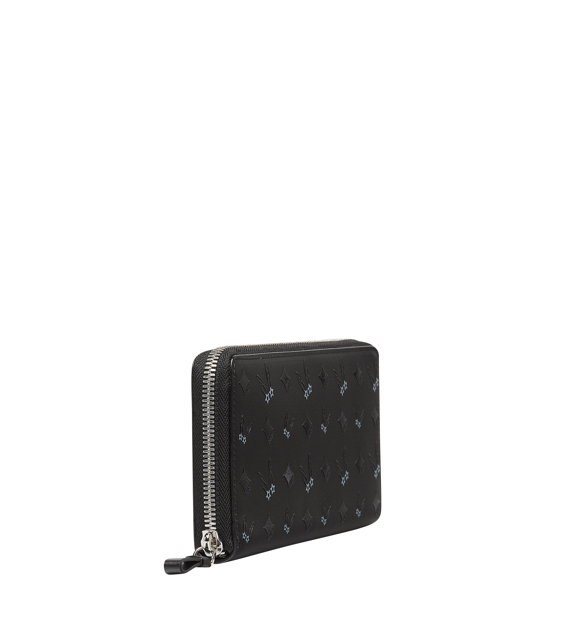 MCM Star Eyed Bunny Zip Around Wallet in Leather Black MYL8SXL04BK001 Alternate View 1
