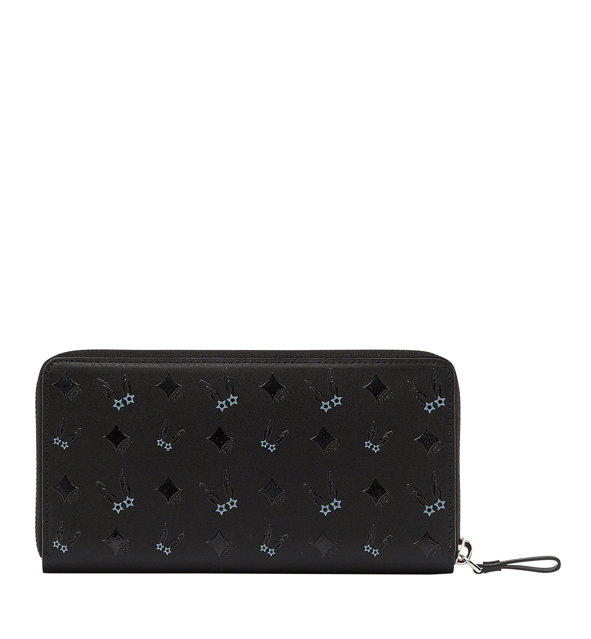MCM Star Eyed Bunny Zip Around Wallet in Leather Black MYL8SXL04BK001 Alternate View 2