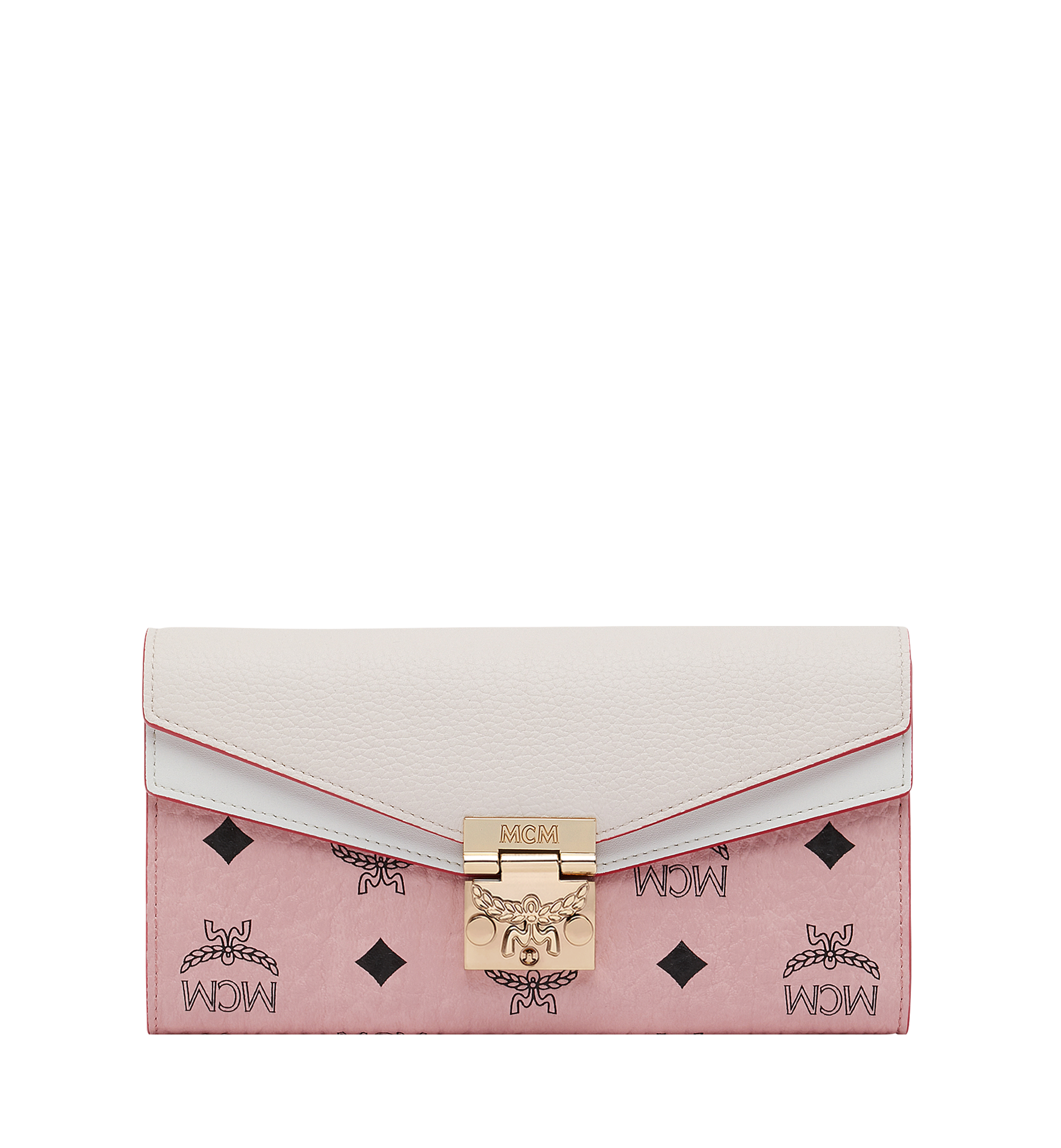 NEW MCM Pink Tracy Monogram Logo Leather Wallet on Chain Crossbody Bag For  Sale at 1stDibs