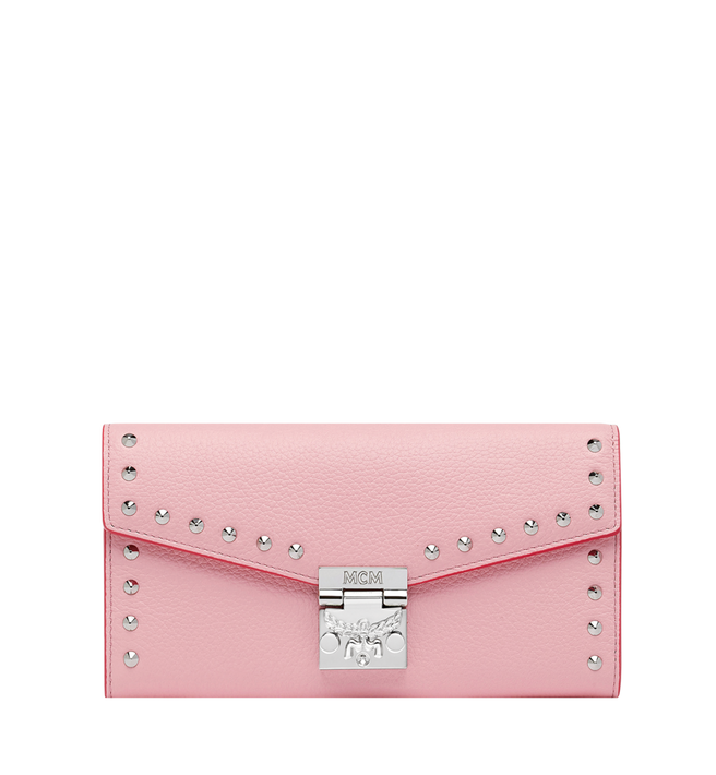 Mcm Patricia Crossbody Wallet In Studded Outline Leather In Quartz Pink ...