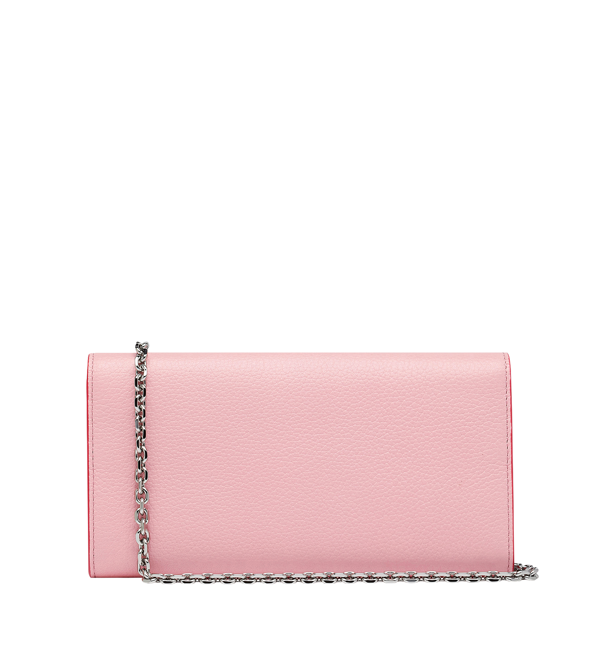 Large Tracy Crossbody Wallet in Visetos Leather Block Pink