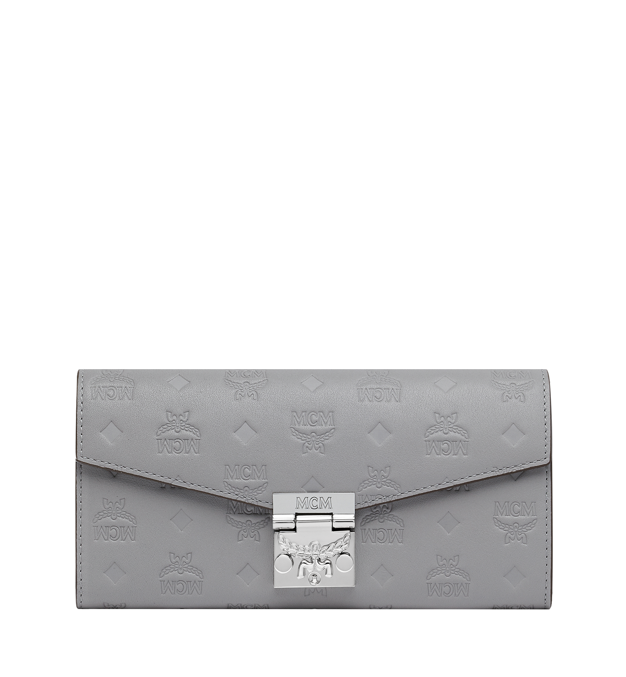 Large Tracy Crossbody Wallet in Monogram Leather Grey MCM ®US