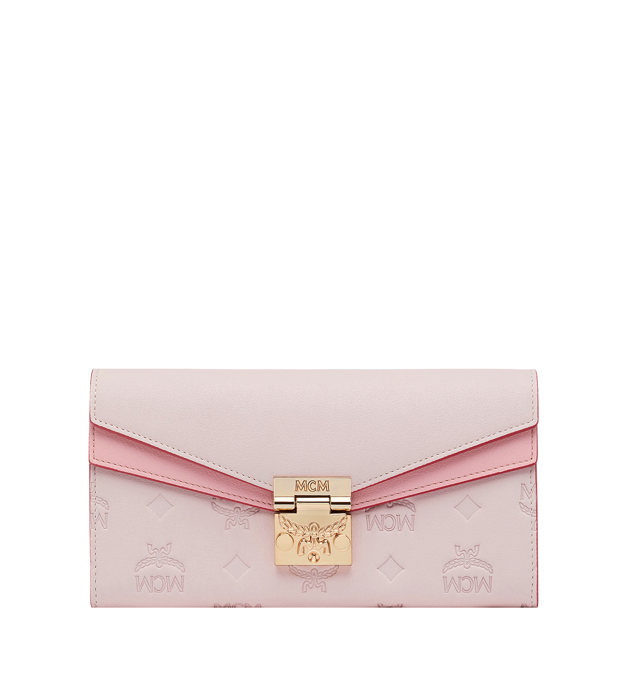 Mcm Patricia Monogram Leather Chain Wallet IUCN Water