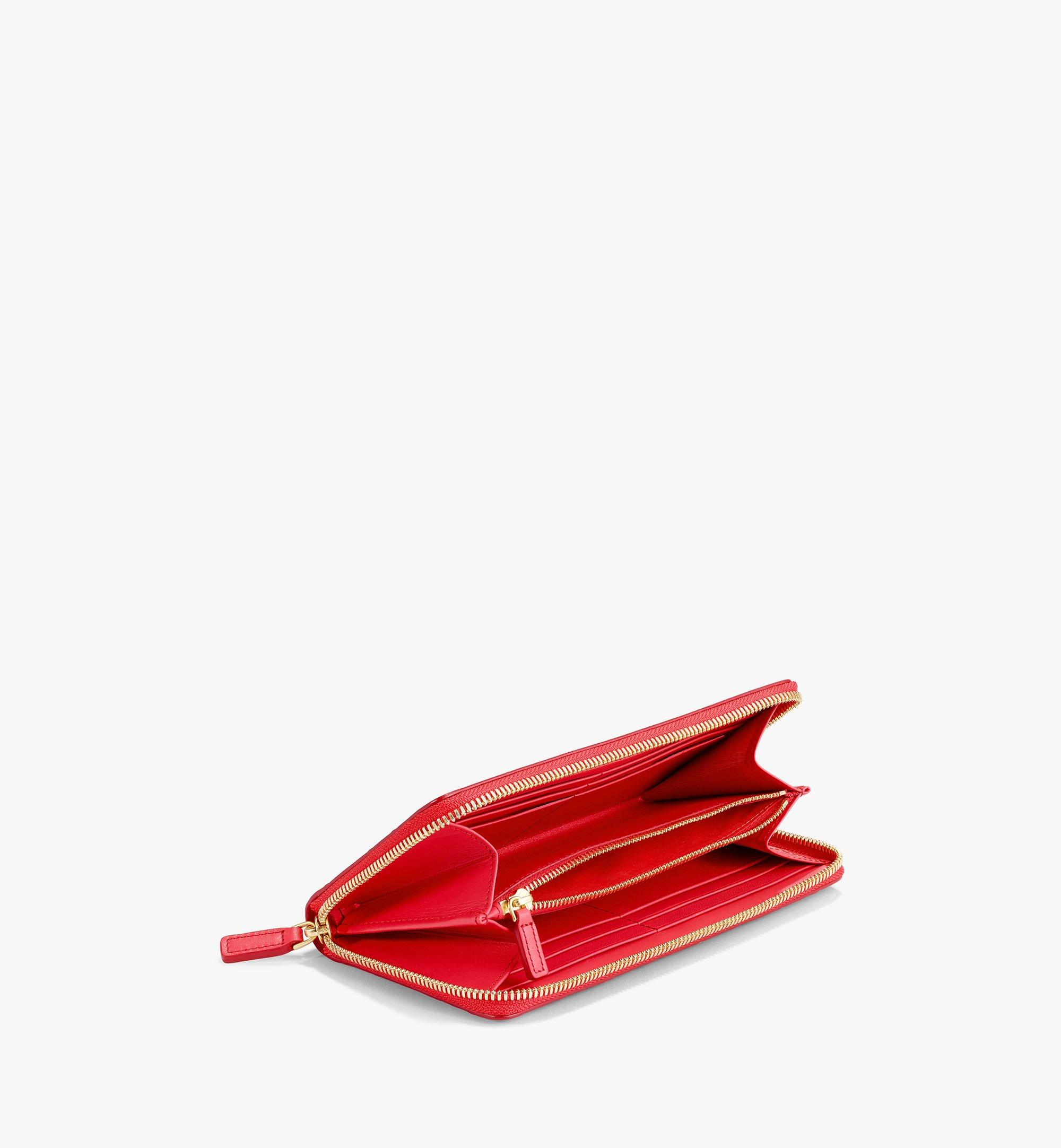 Large Zip Around Wallet in MCM Monogram Leather Red | MCM ®TH
