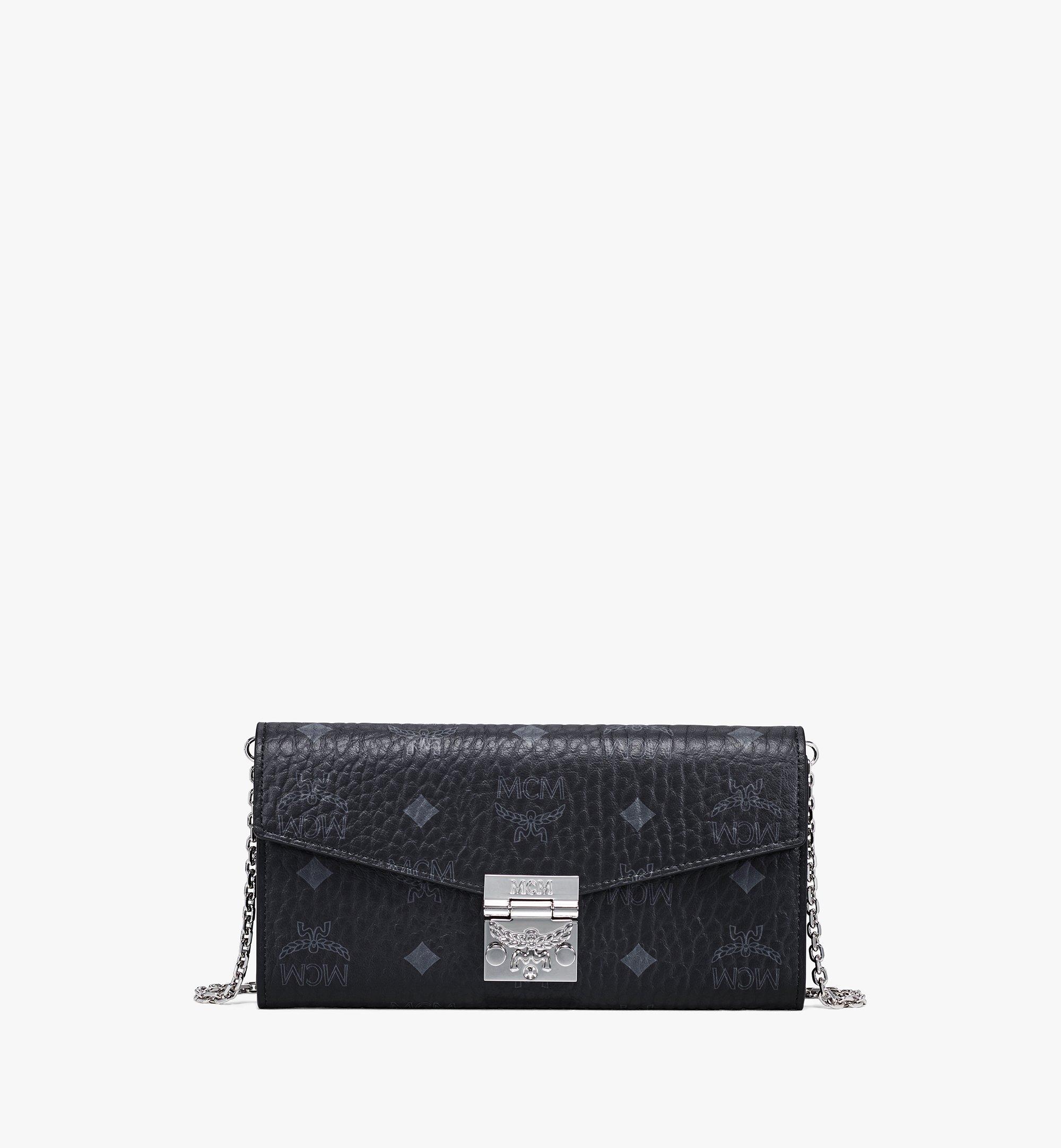 Mcm Patricia Visetos Large Chain Wallet - Black