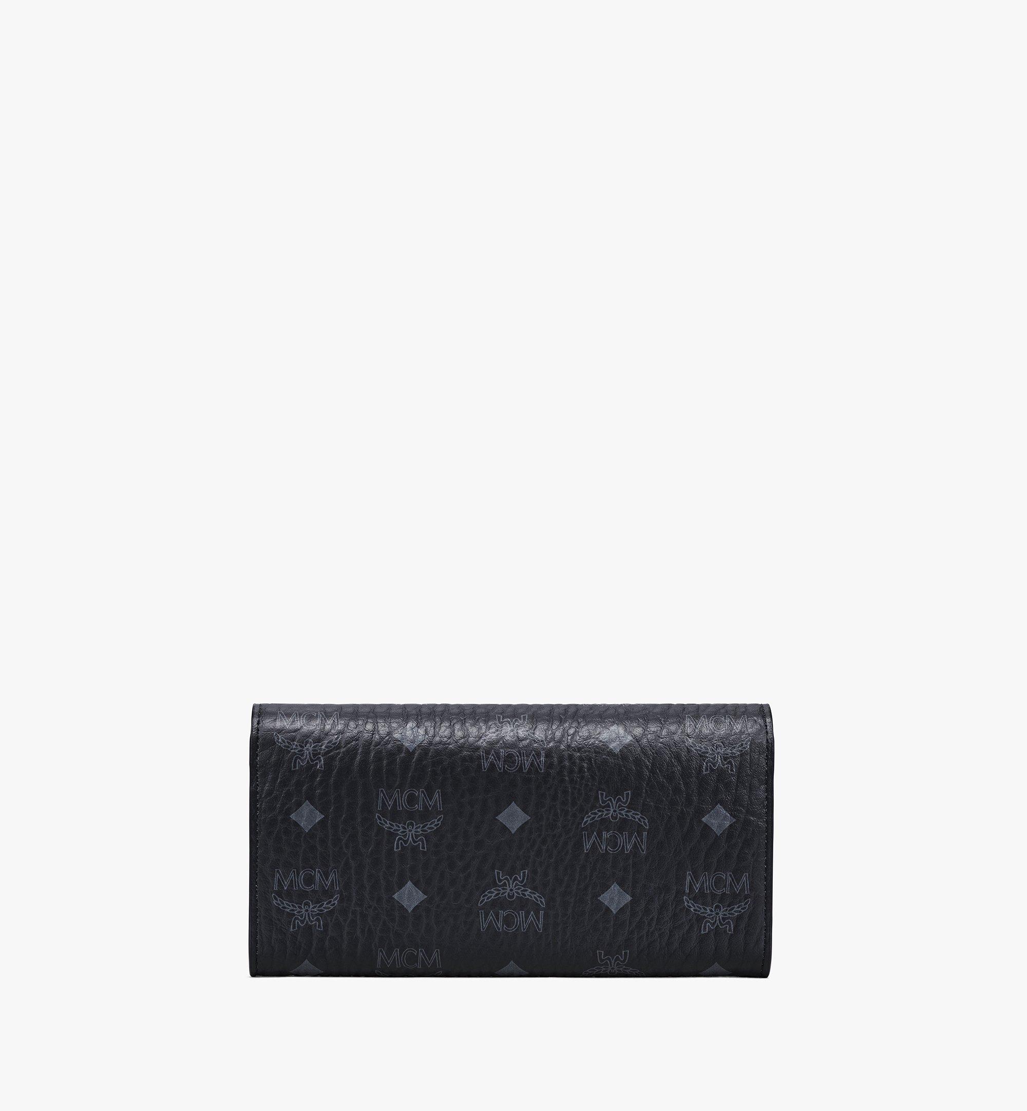 MCM Millie Flap Visetos Wallet On Chain Black