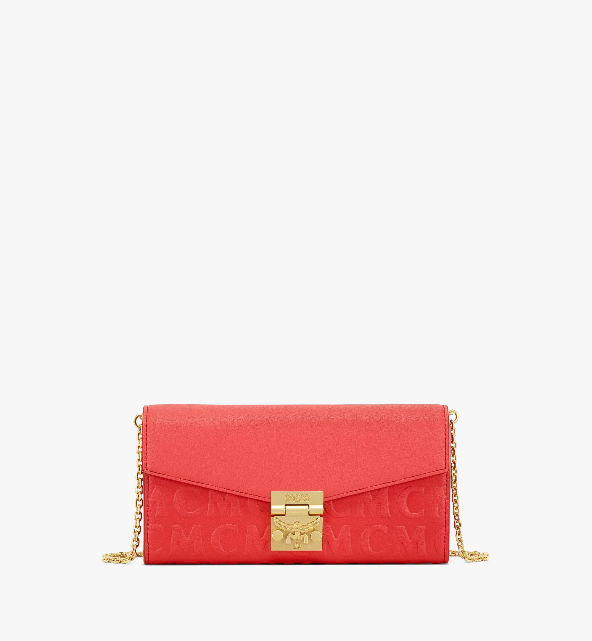 Large Tracy Crossbody Wallet in MCM Monogram Leather Red | MCM ®NZ