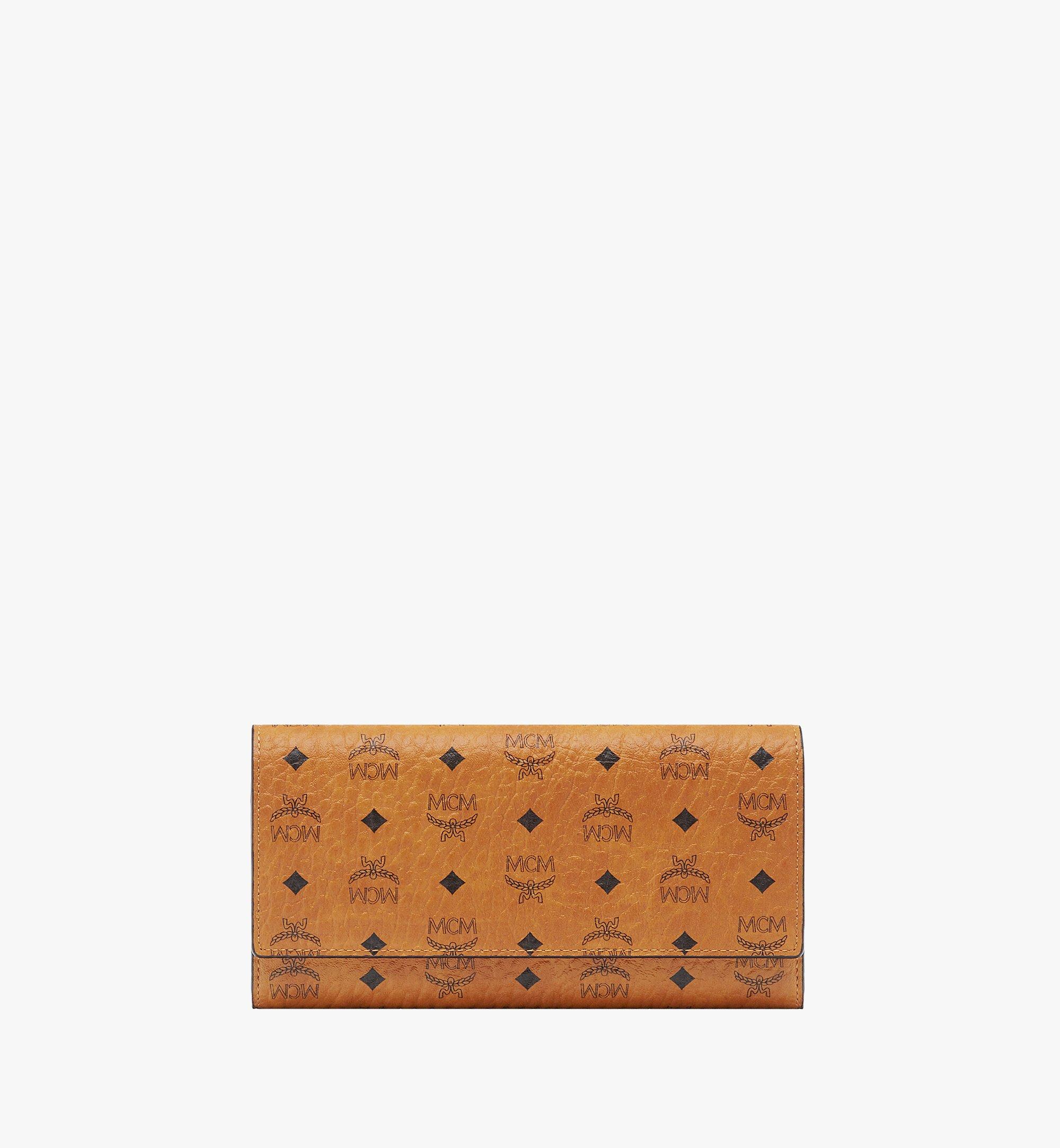 Large Trifold Wallet in Visetos Original Cognac | MCM ®US