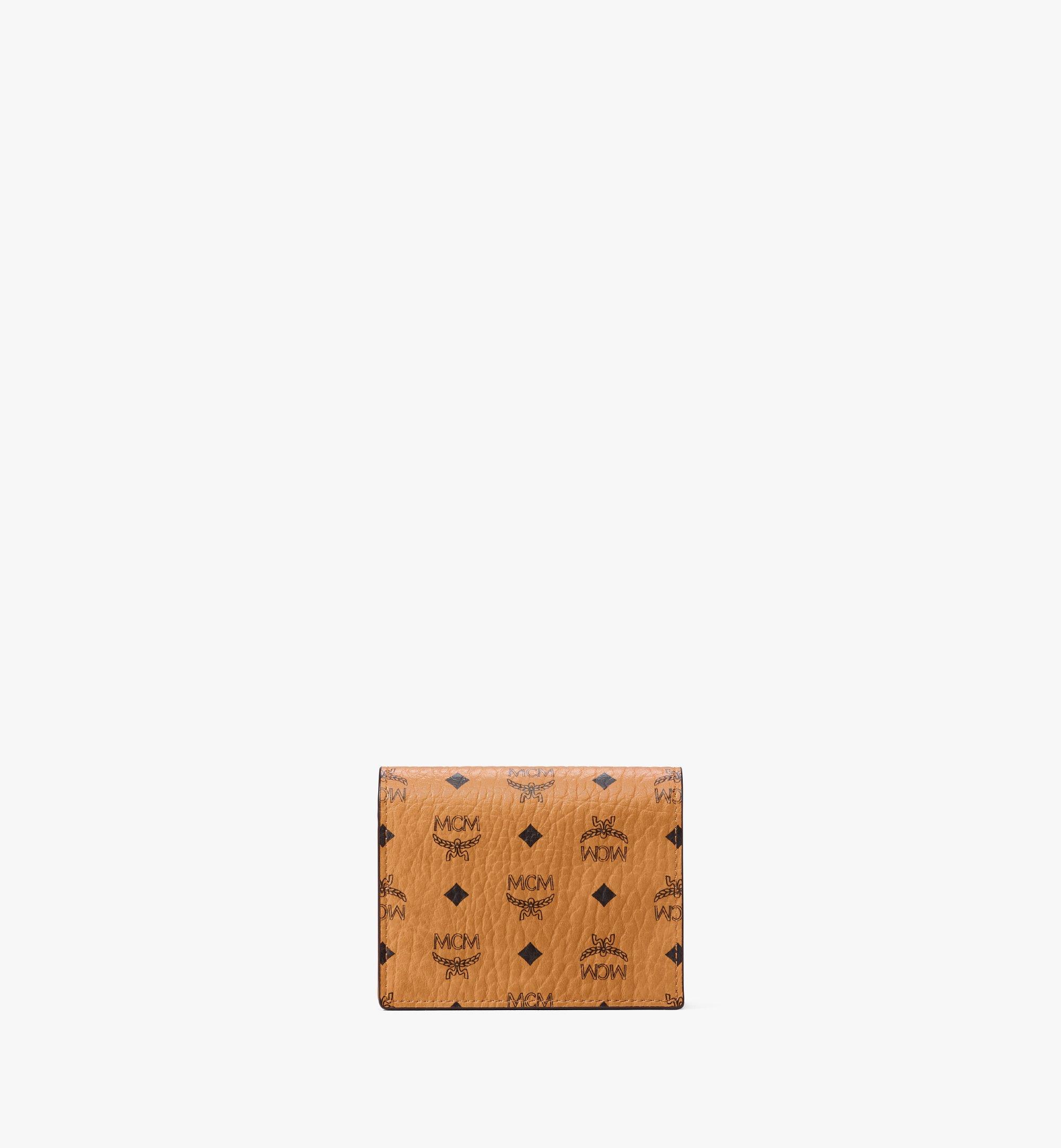 Mini Chain Wallet in Visetos Original Cognac