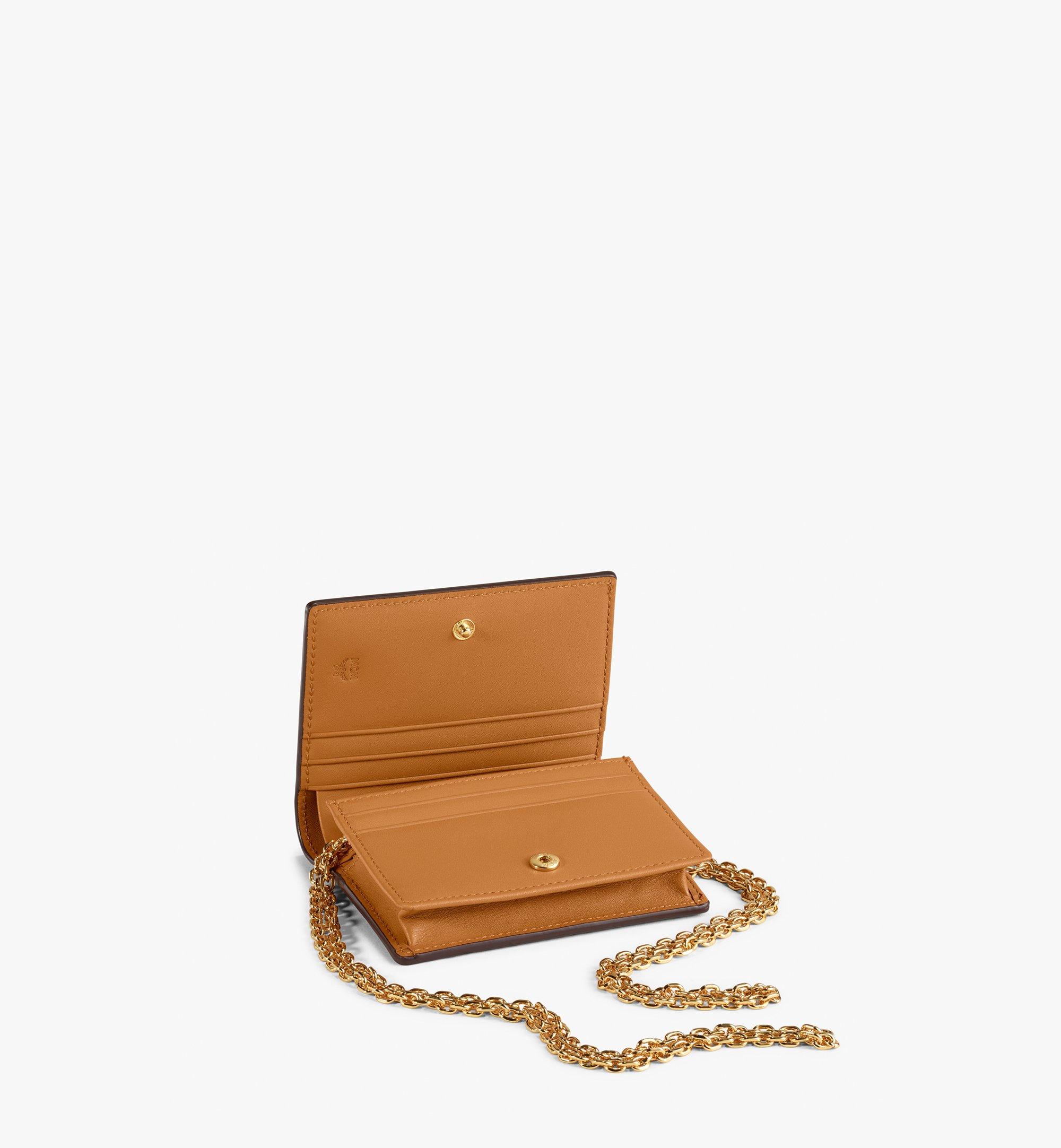 Mcm Visetos Original Key Wallet in Cognac