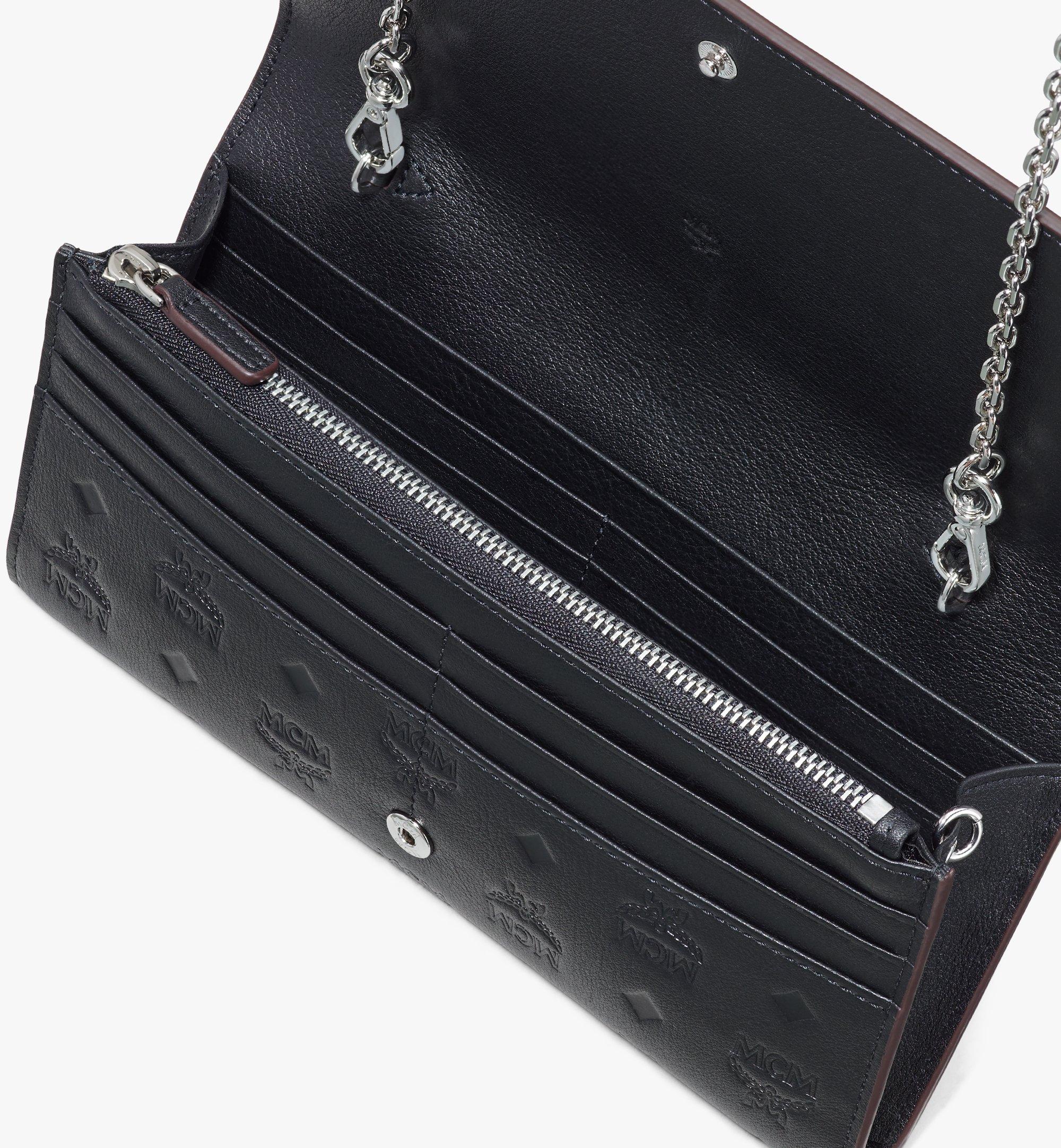 MCM Klara Chain Wallet in Monogram Leather Black MYLASKM01BK001 Alternate View 3