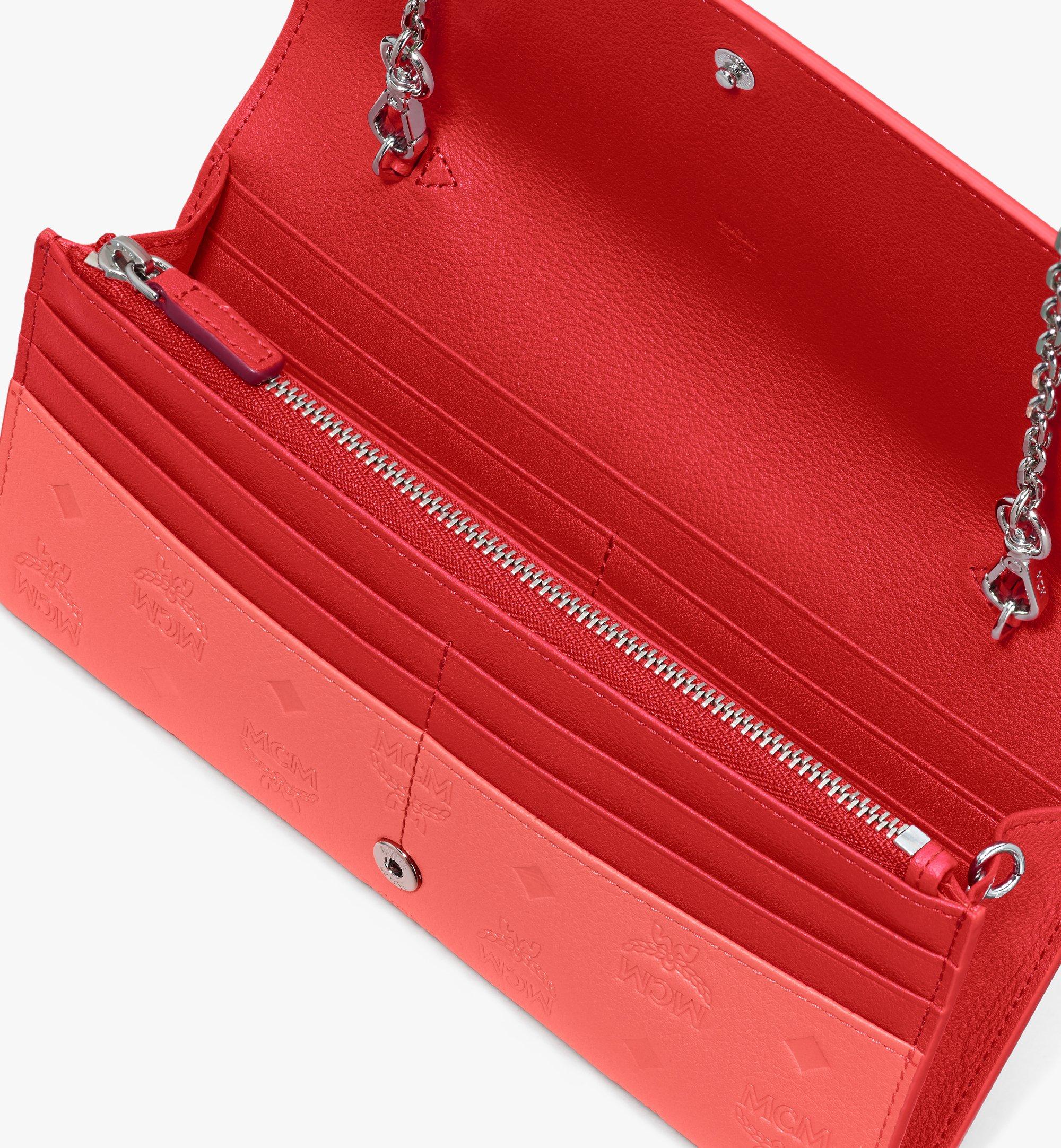 MCM Klara Chain Wallet in Monogram Leather Red MYLASKM01O3001 Alternate View 3