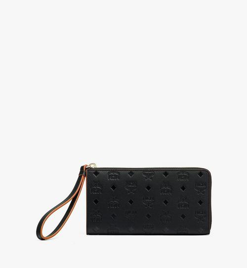 Aren Zip Around Wallet in Embossed Monogram Leather