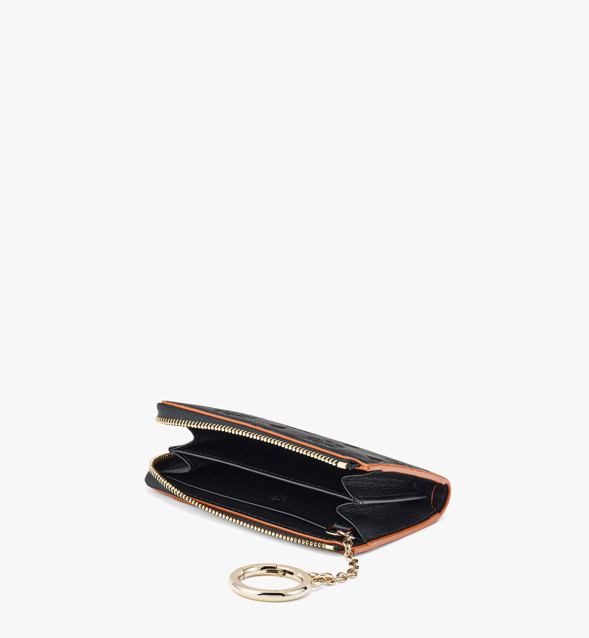 Mcm Aren Snap Wallet in Embossed Monogram Leather, Black