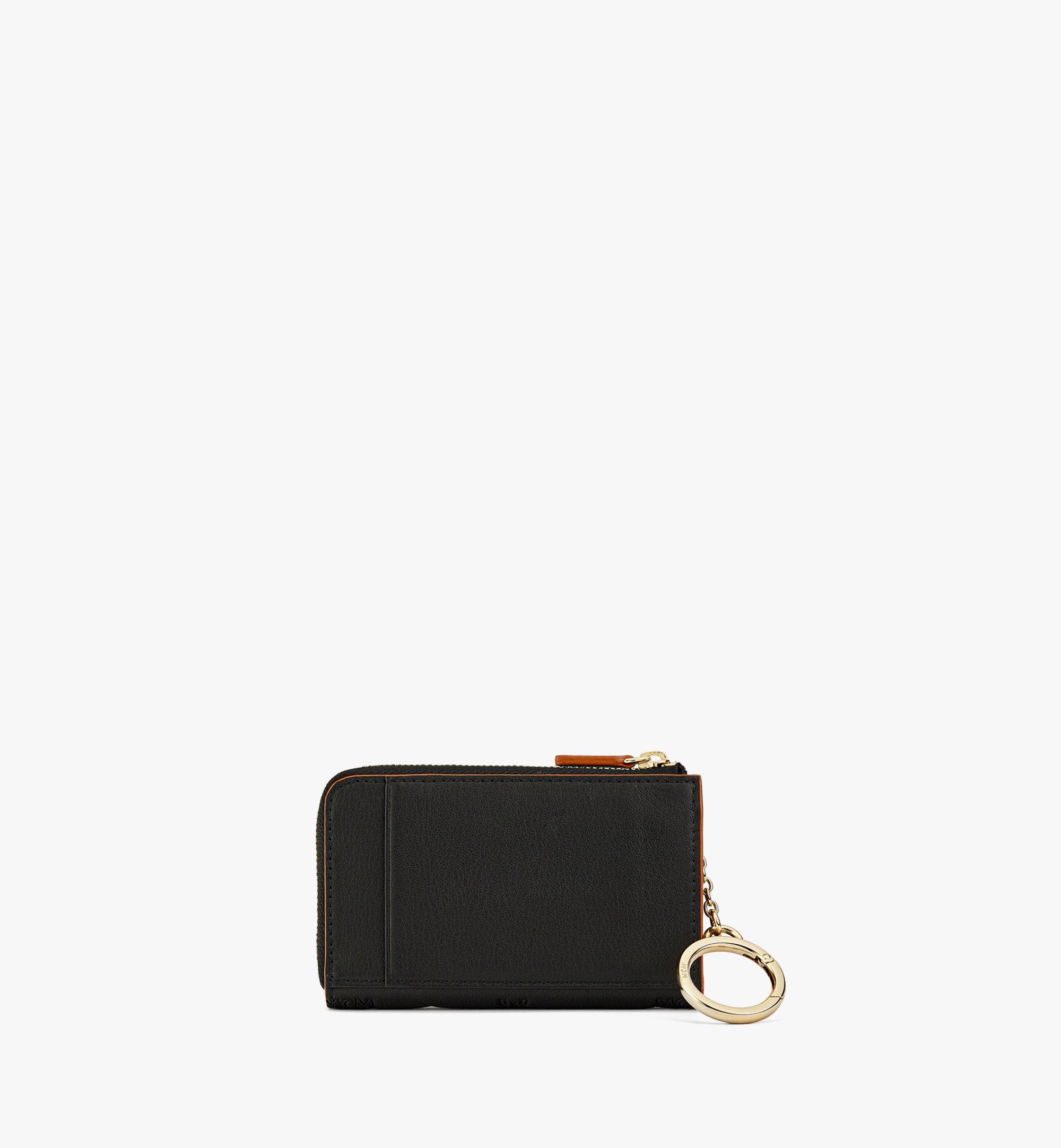 Mcm Aren Snap Wallet in Embossed Monogram Leather, Black